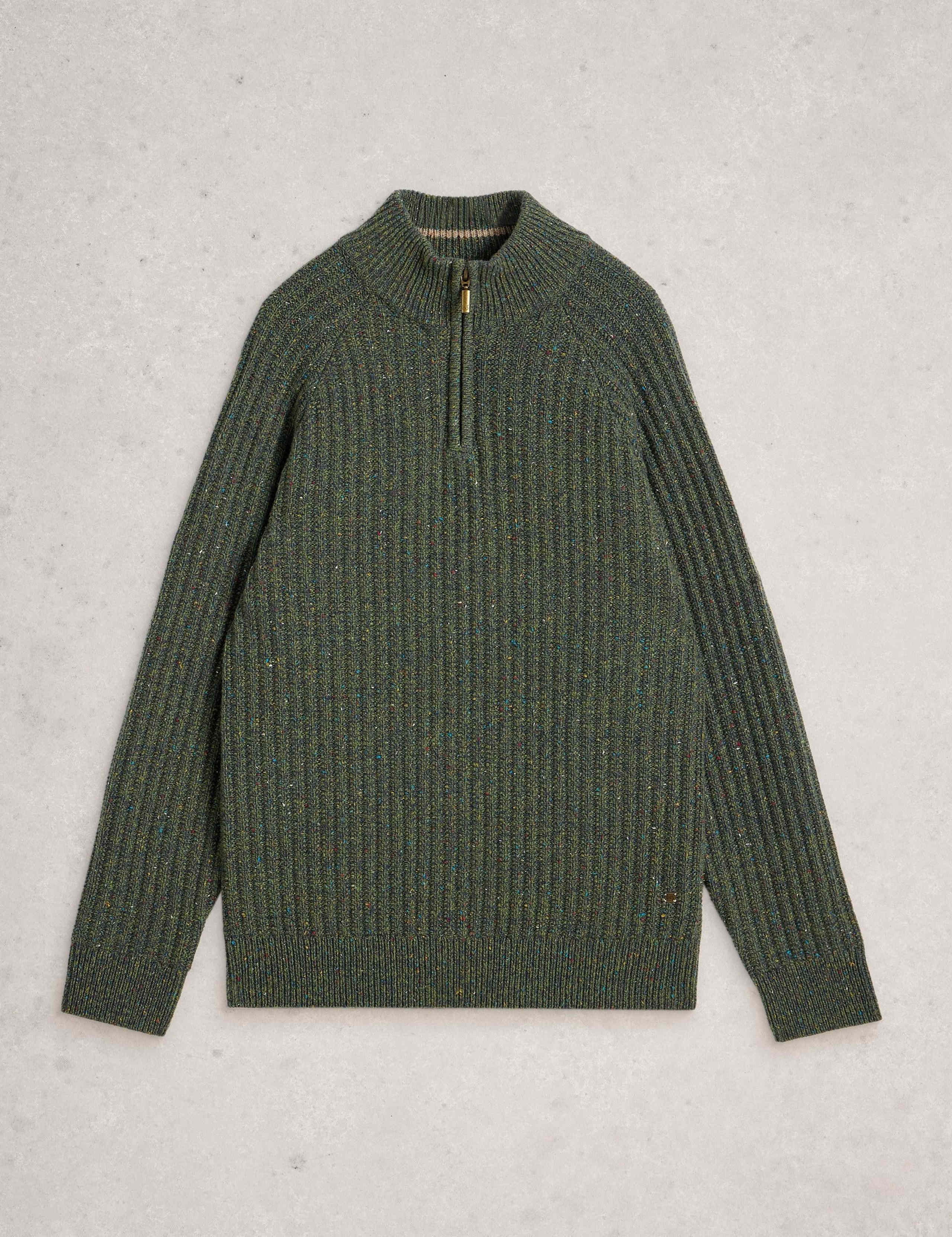 Cotton Rich Funnel Neck Half Zip Jumper 6 of 6