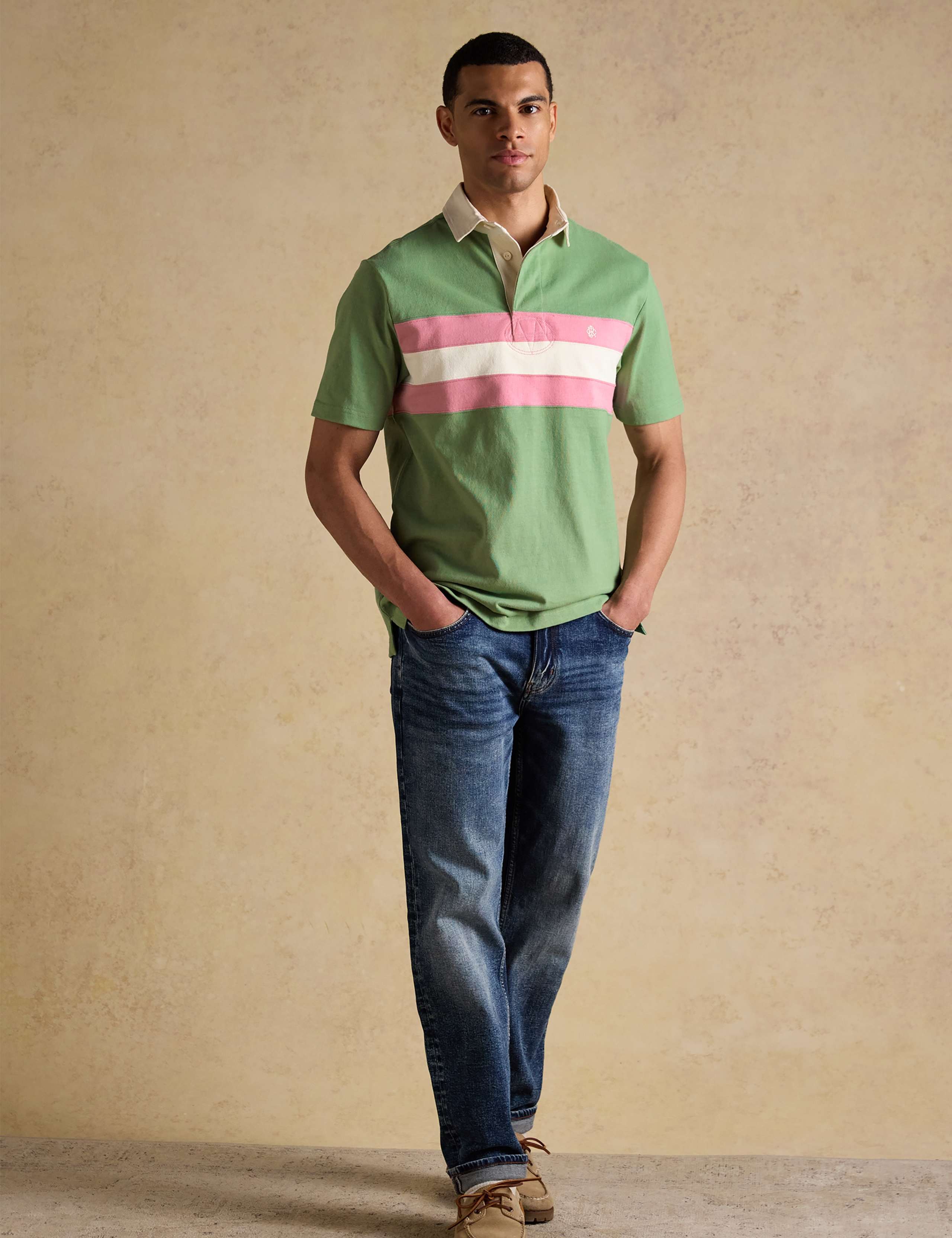 Pure Cotton Colour Block Polo Shirt 8 of 8