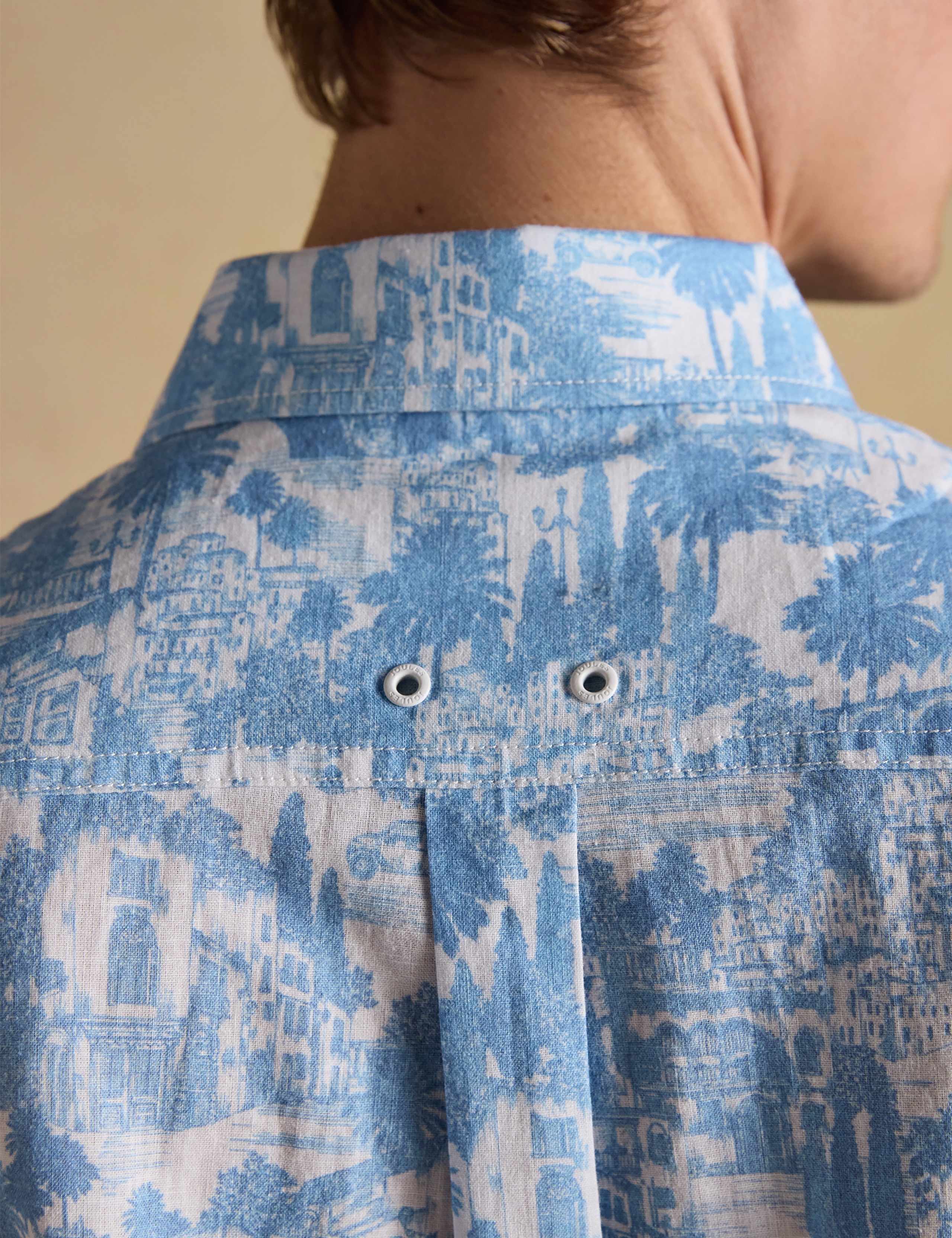 Linen Cotton Blend Printed Short Sleeve Shirt 3 of 7