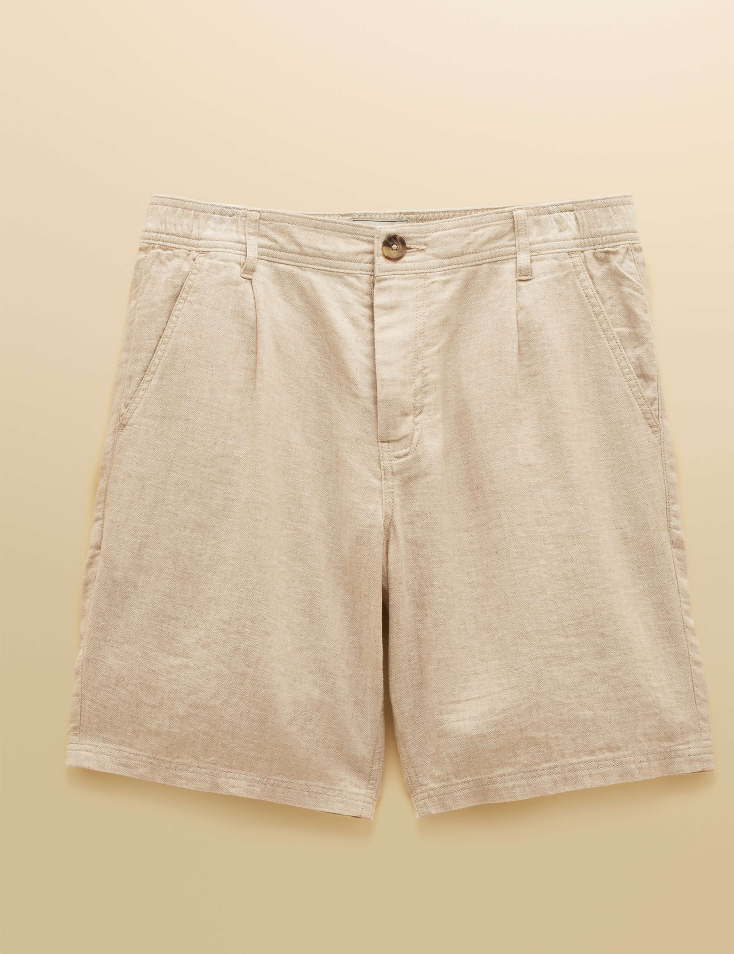 Linen Rich Herringbone Single Pleat Shorts 2 of 7