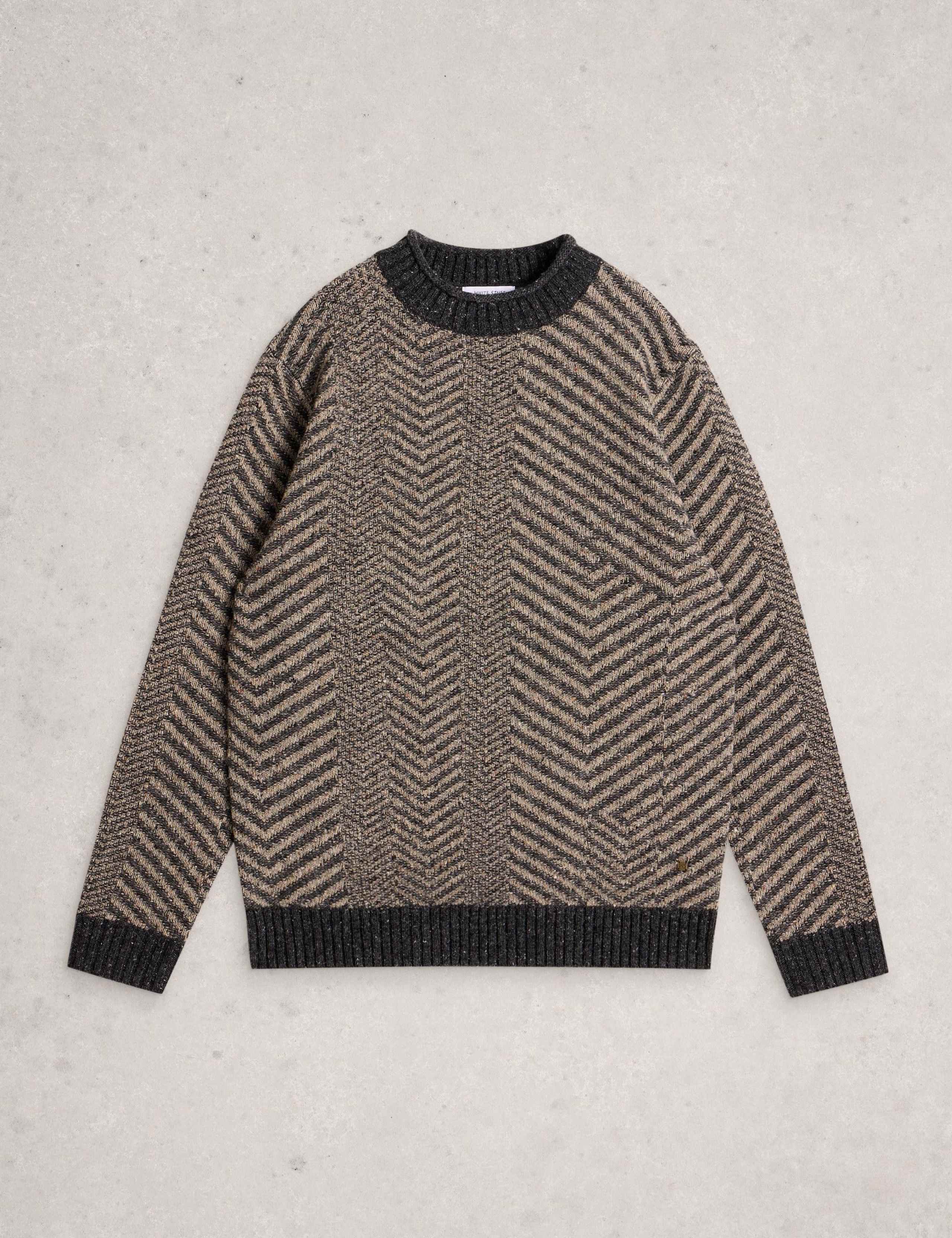Lambswool Rich Herringbone Crew Neck Jumper 2 of 6