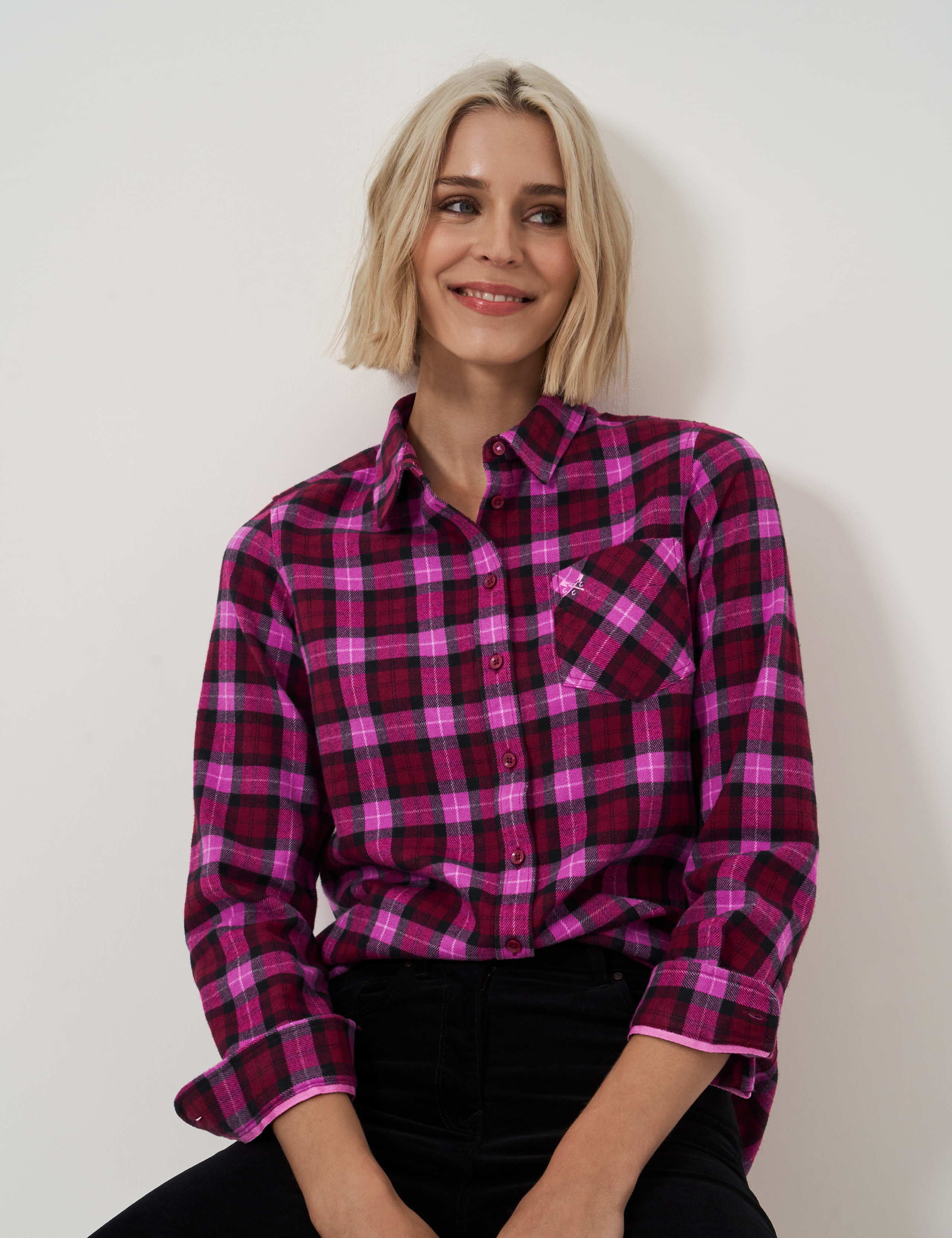 Pure Brushed Cotton Checked Shirt 3 of 5