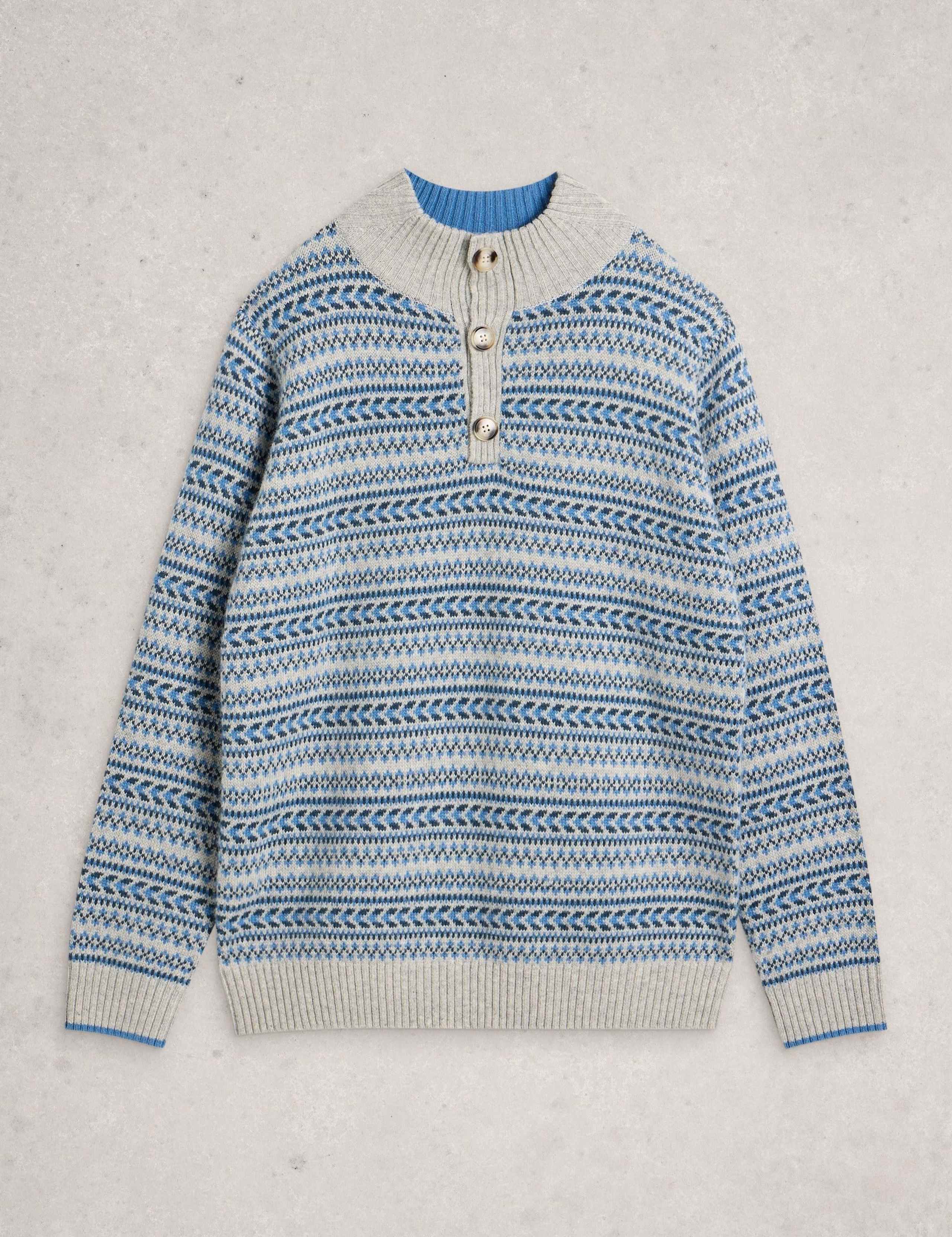 Merino Wool Blend Fair Isle Sweatshirt 2 of 6