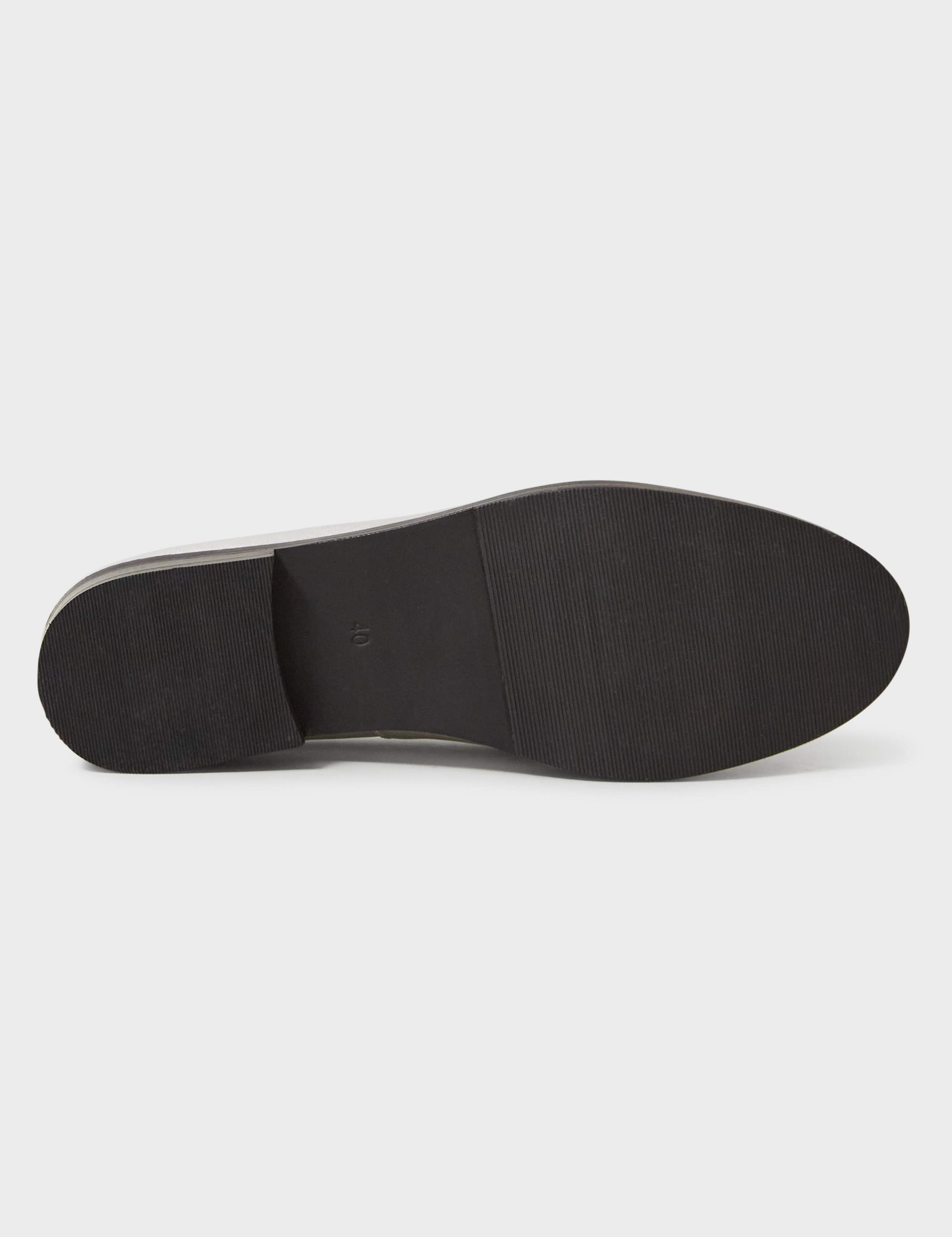 Leather Metallic Bar Flatform Loafers 4 of 4