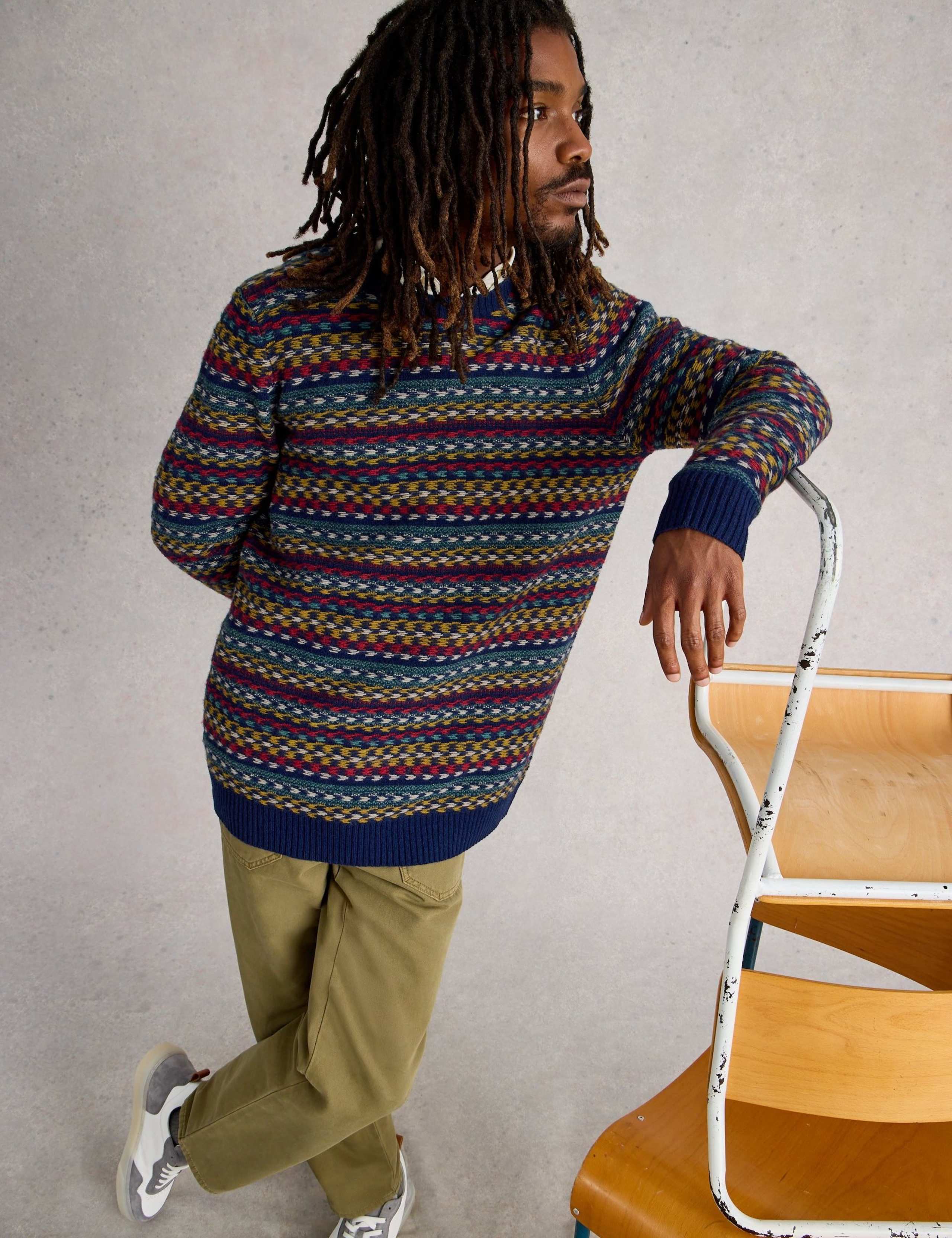 Lambswool Rich Striped Crew Neck Jumper 3 of 6
