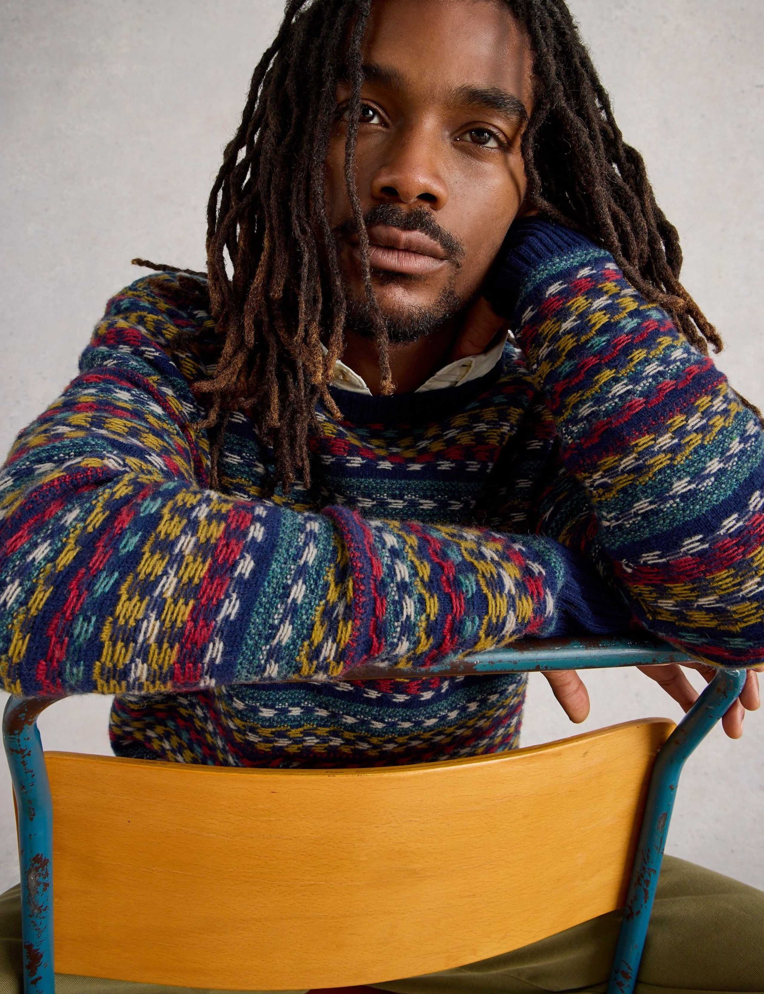 Lambswool Rich Striped Crew Neck Jumper 4 of 6