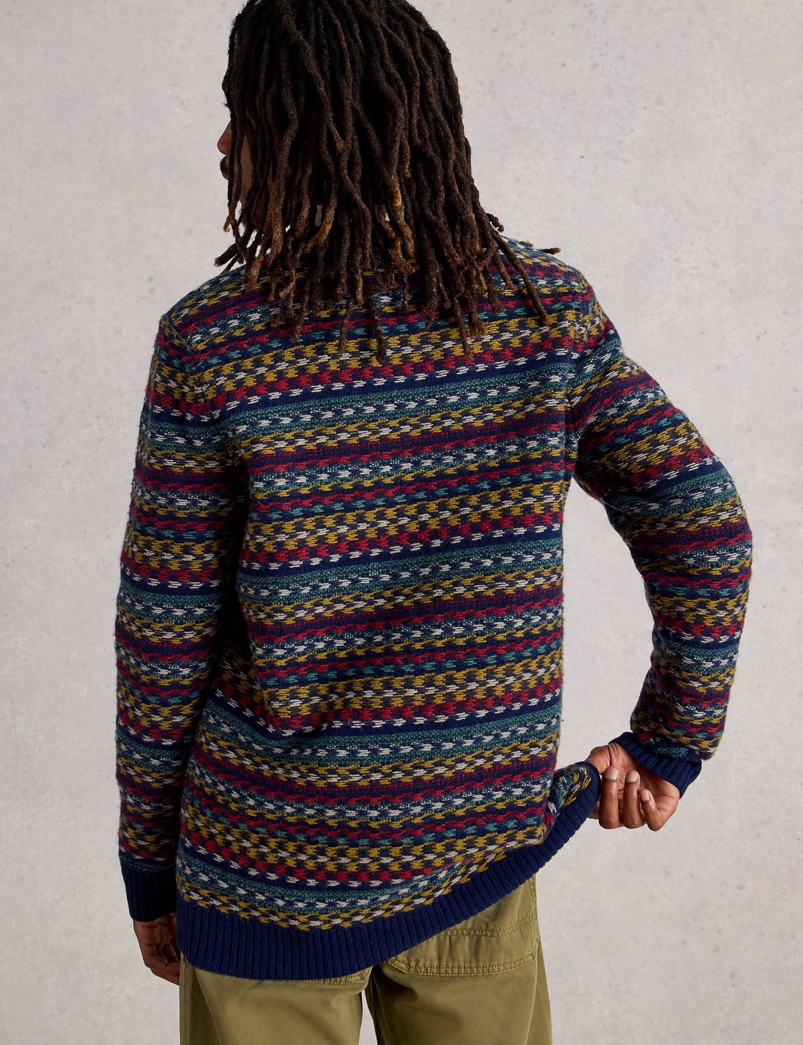 Lambswool Rich Striped Crew Neck Jumper 5 of 6