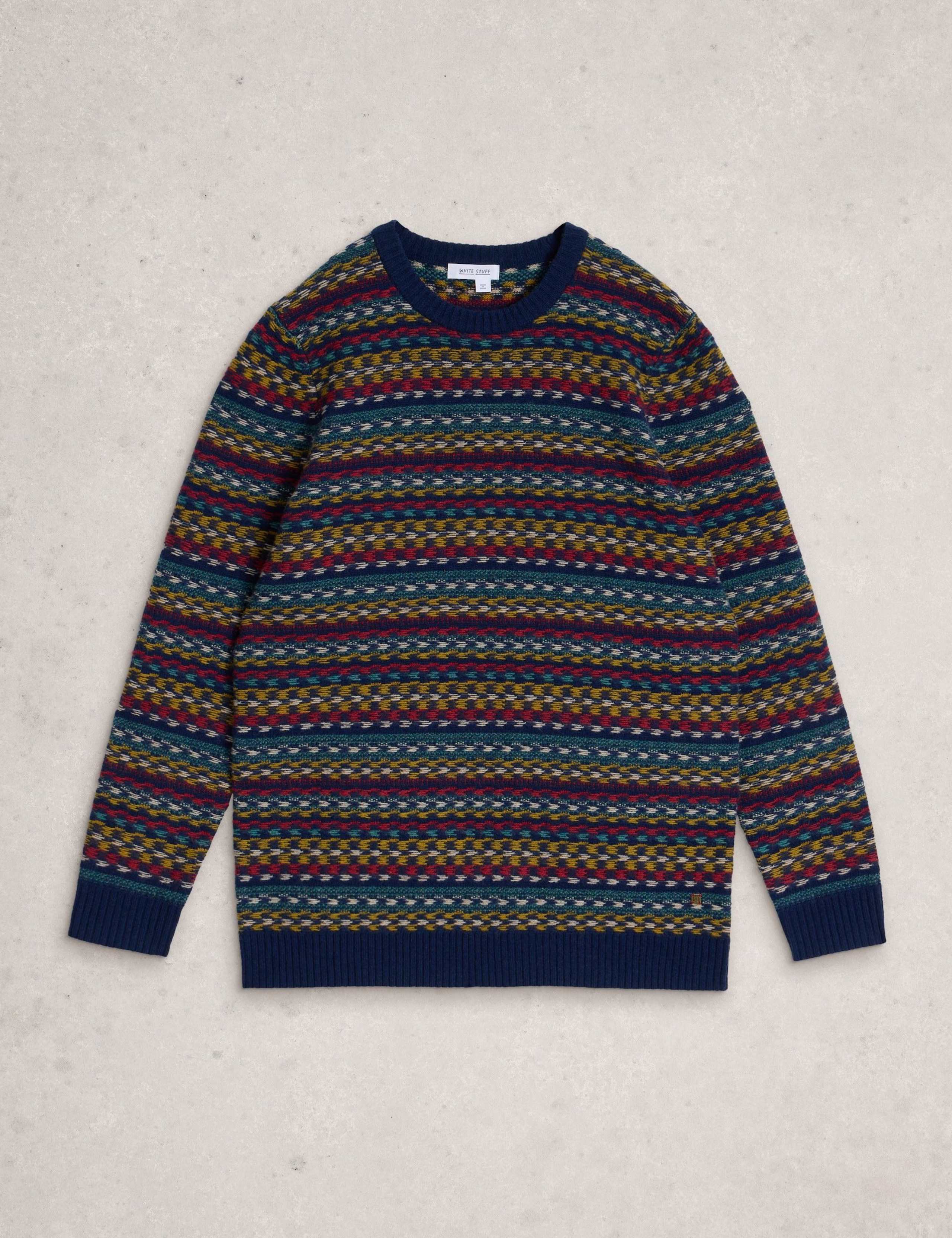 Lambswool Rich Striped Crew Neck Jumper 2 of 6