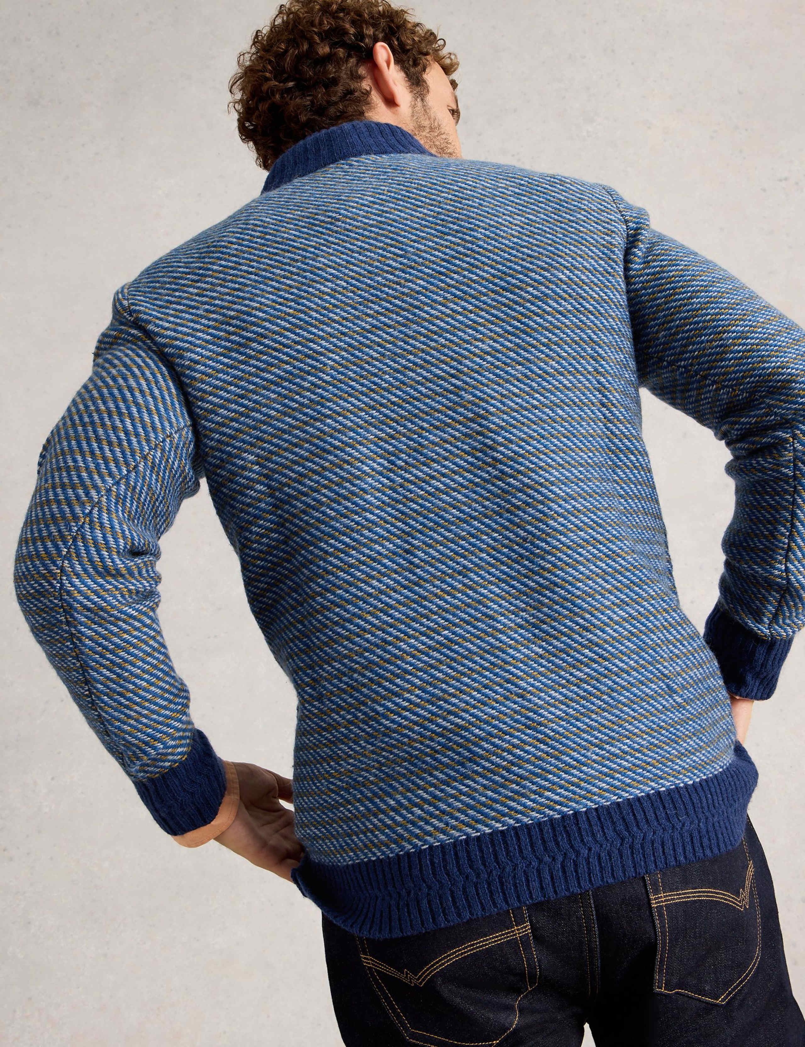 Wool Rich Striped Half Zip Jumper 4 of 6