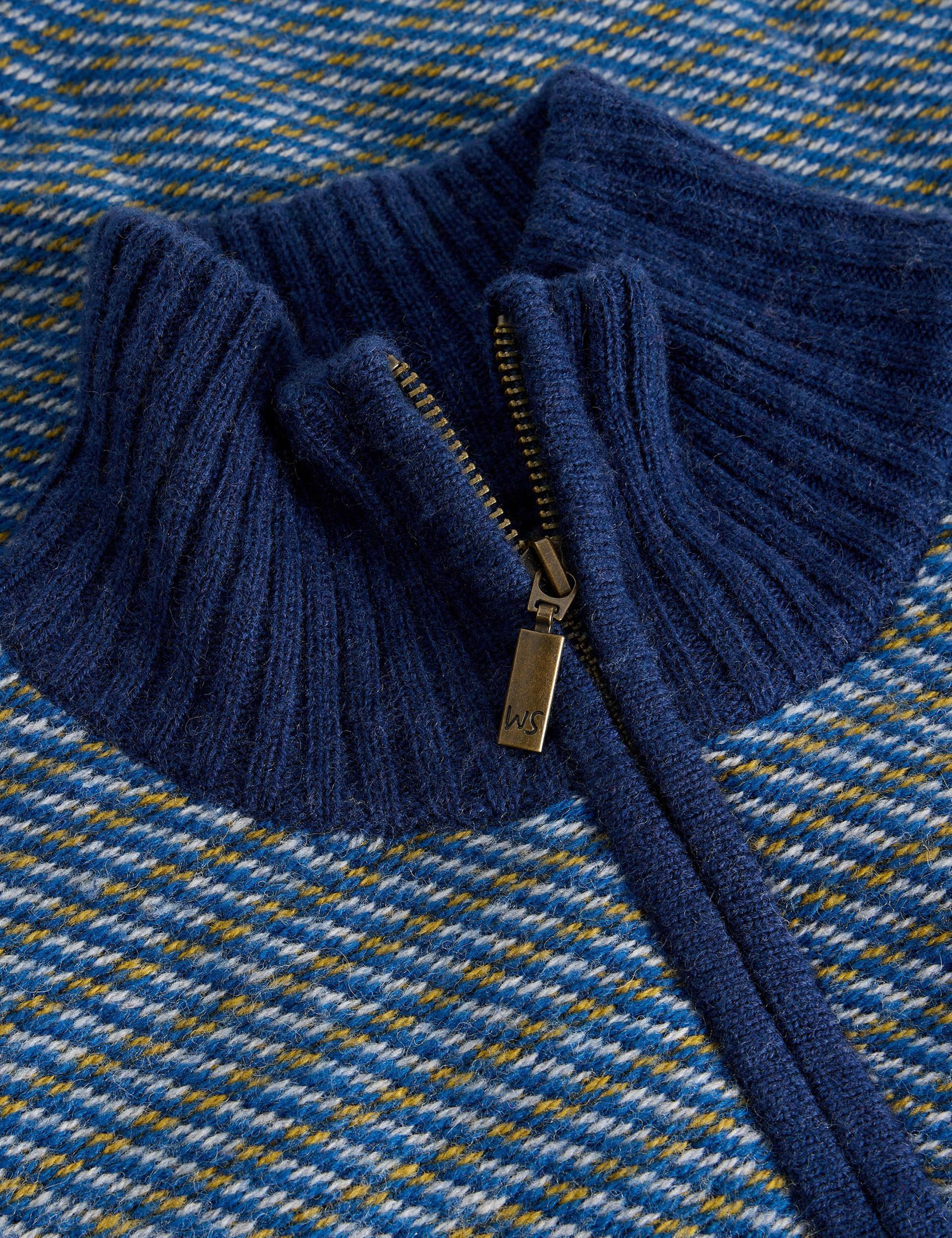 Wool Rich Striped Half Zip Jumper 6 of 6