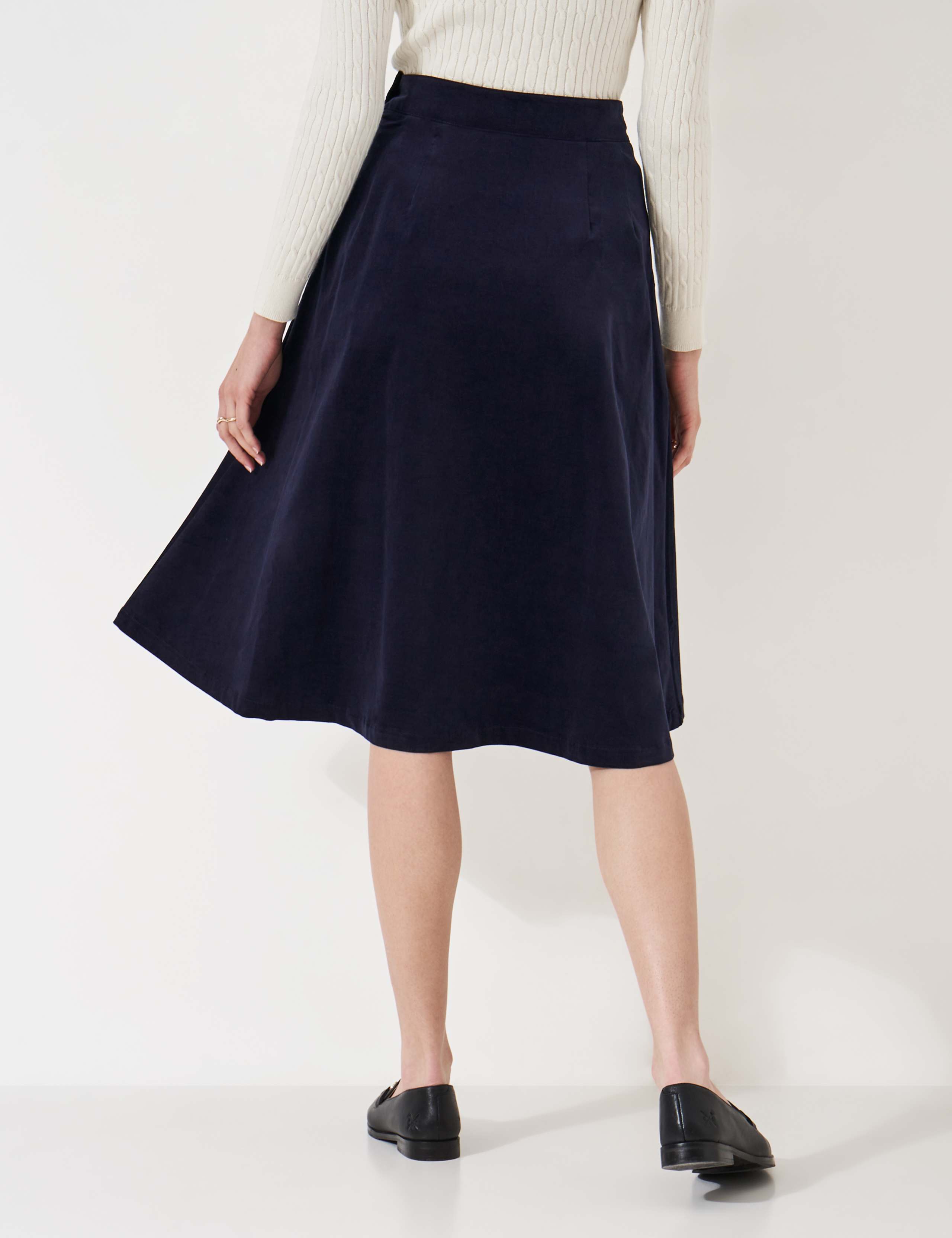 Cord Pleated Midi A-Line Skirt 4 of 4