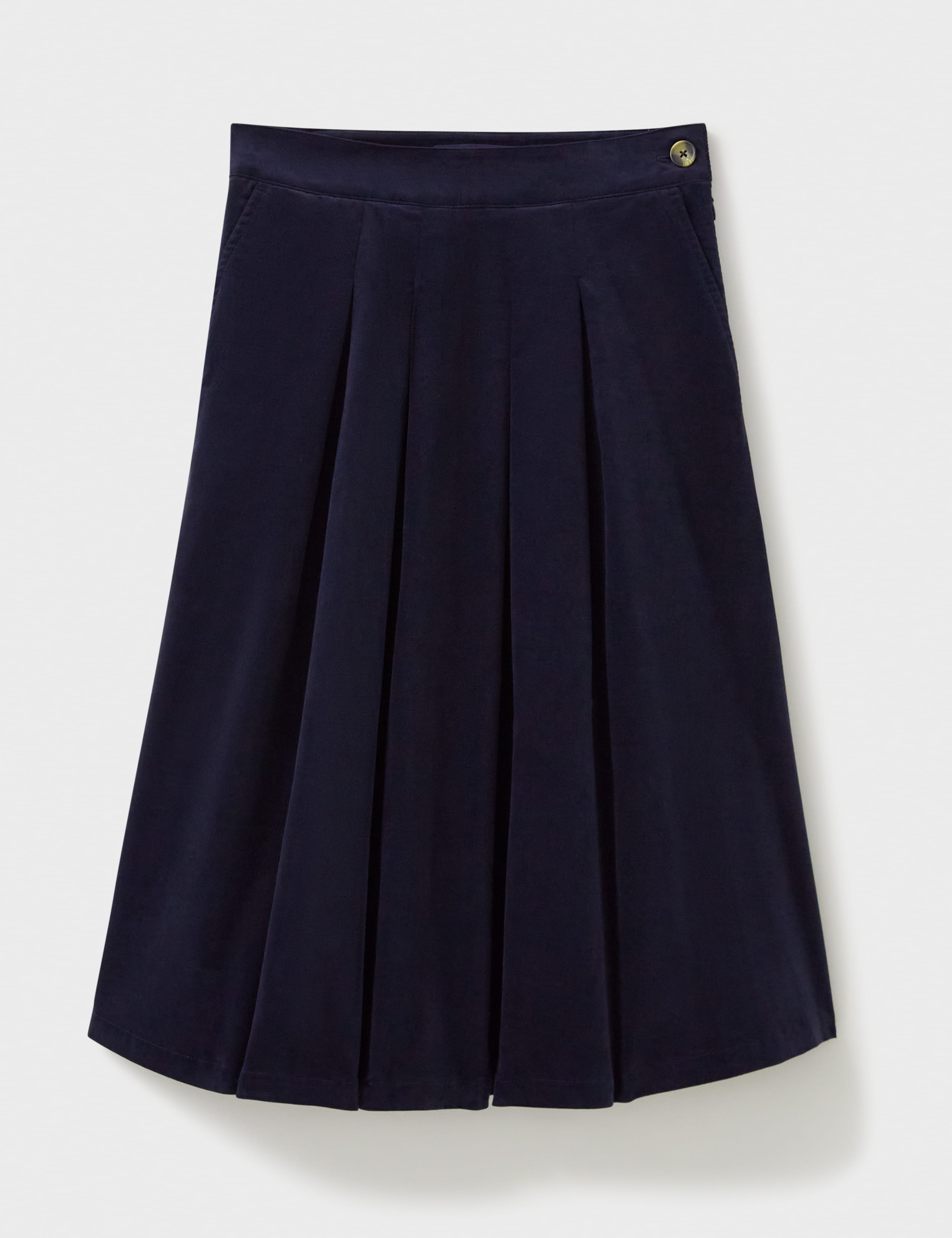 Cord Pleated Midi A-Line Skirt 2 of 4