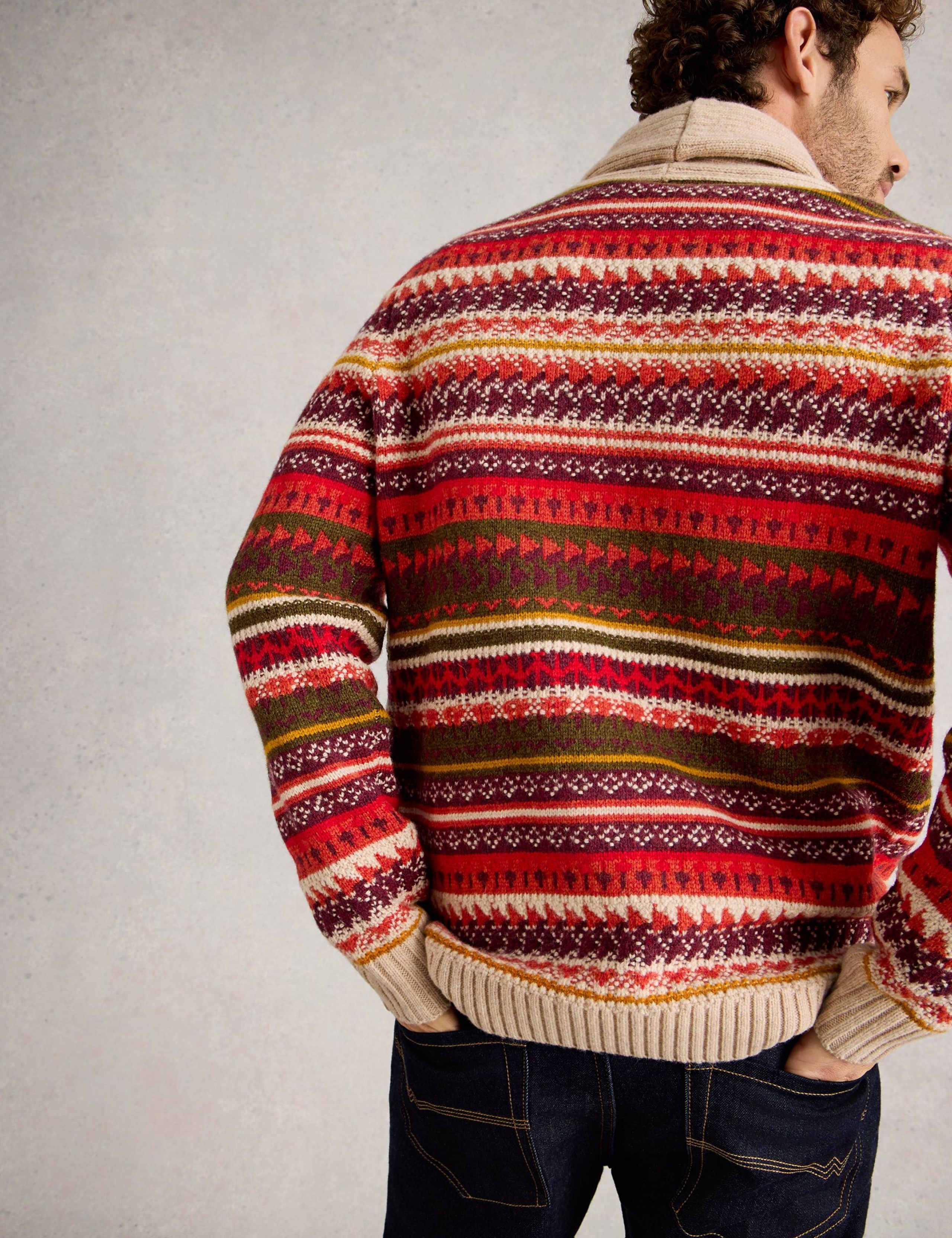 Lambswool Rich Fair Isle Shawl Neck Jumper 4 of 6