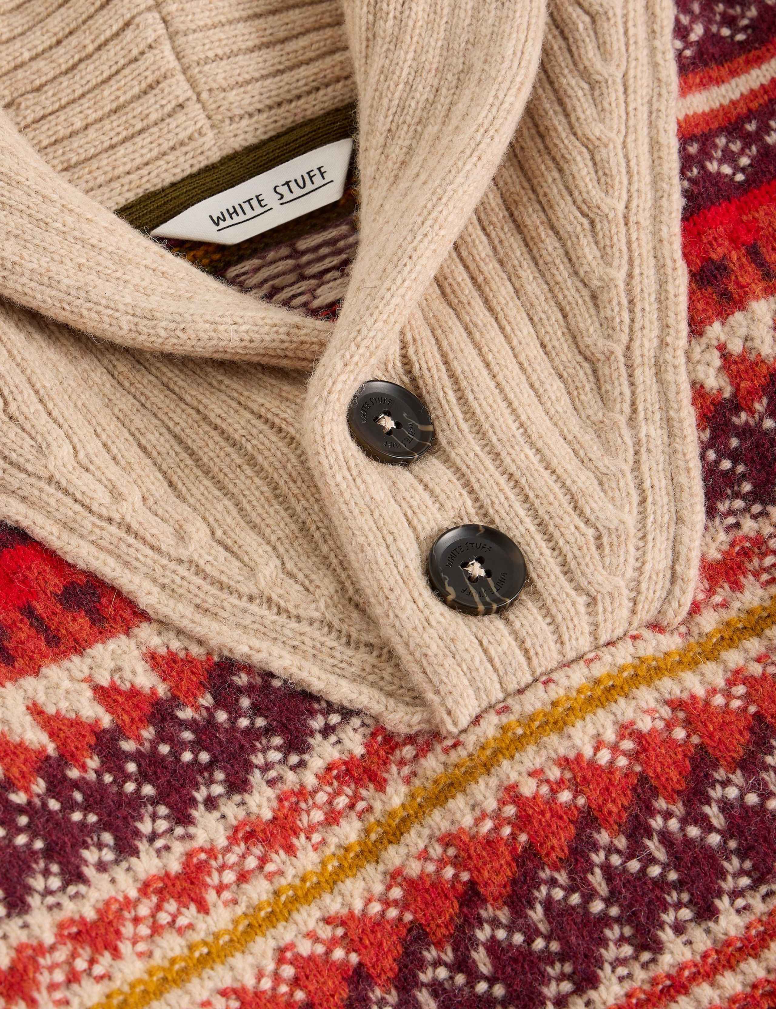 Lambswool Rich Fair Isle Shawl Neck Jumper 6 of 6