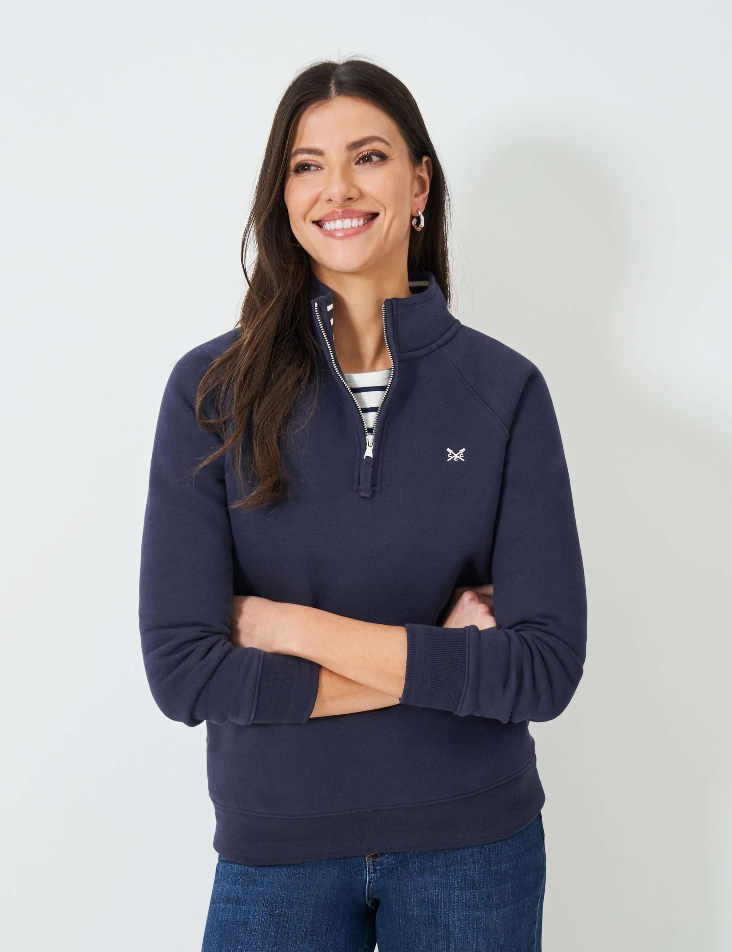 Cotton Rich Funnel Neck Half Zip Sweatshirt 3 of 5