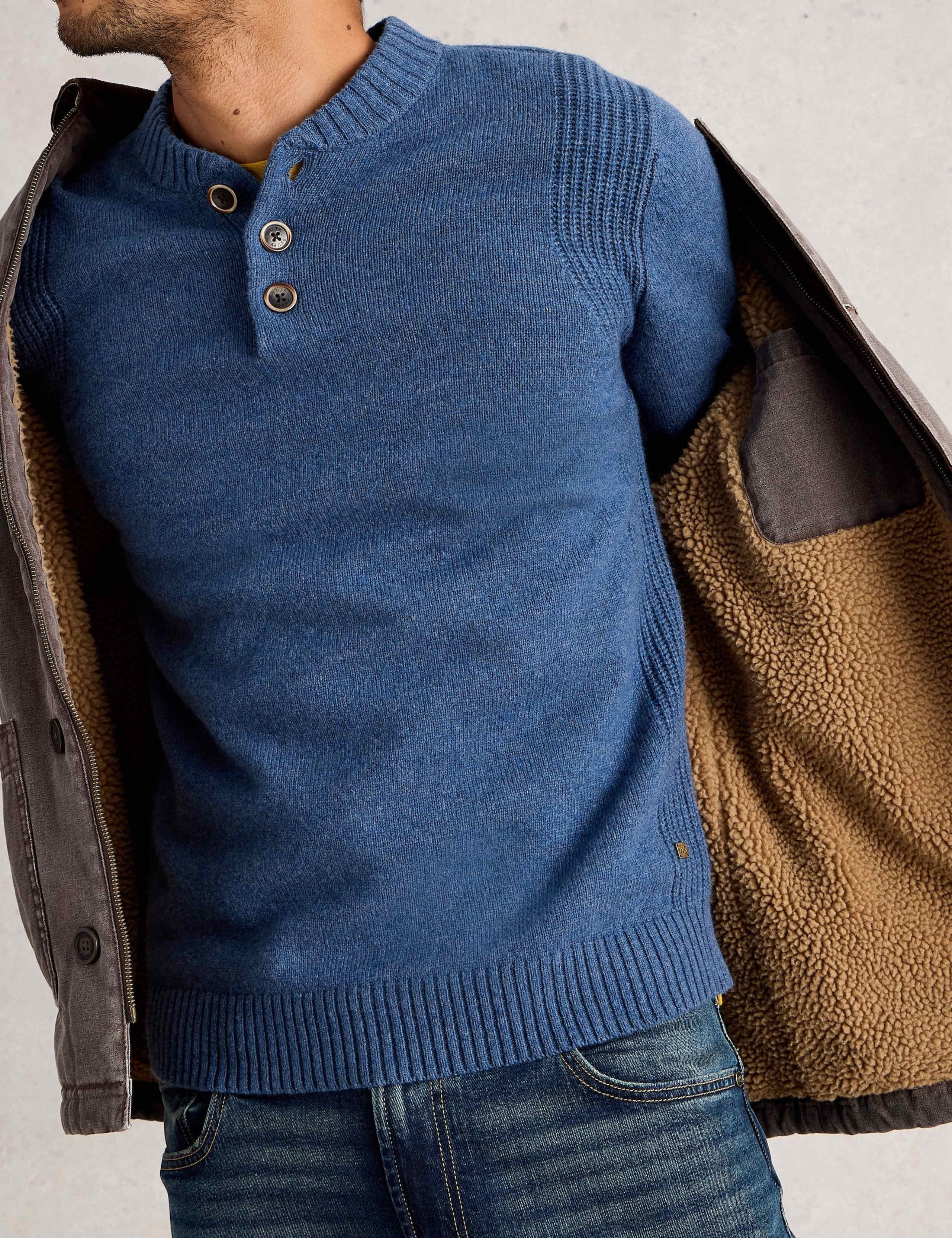 Lambswool Rich Textured Crew Neck Jumper 3 of 6