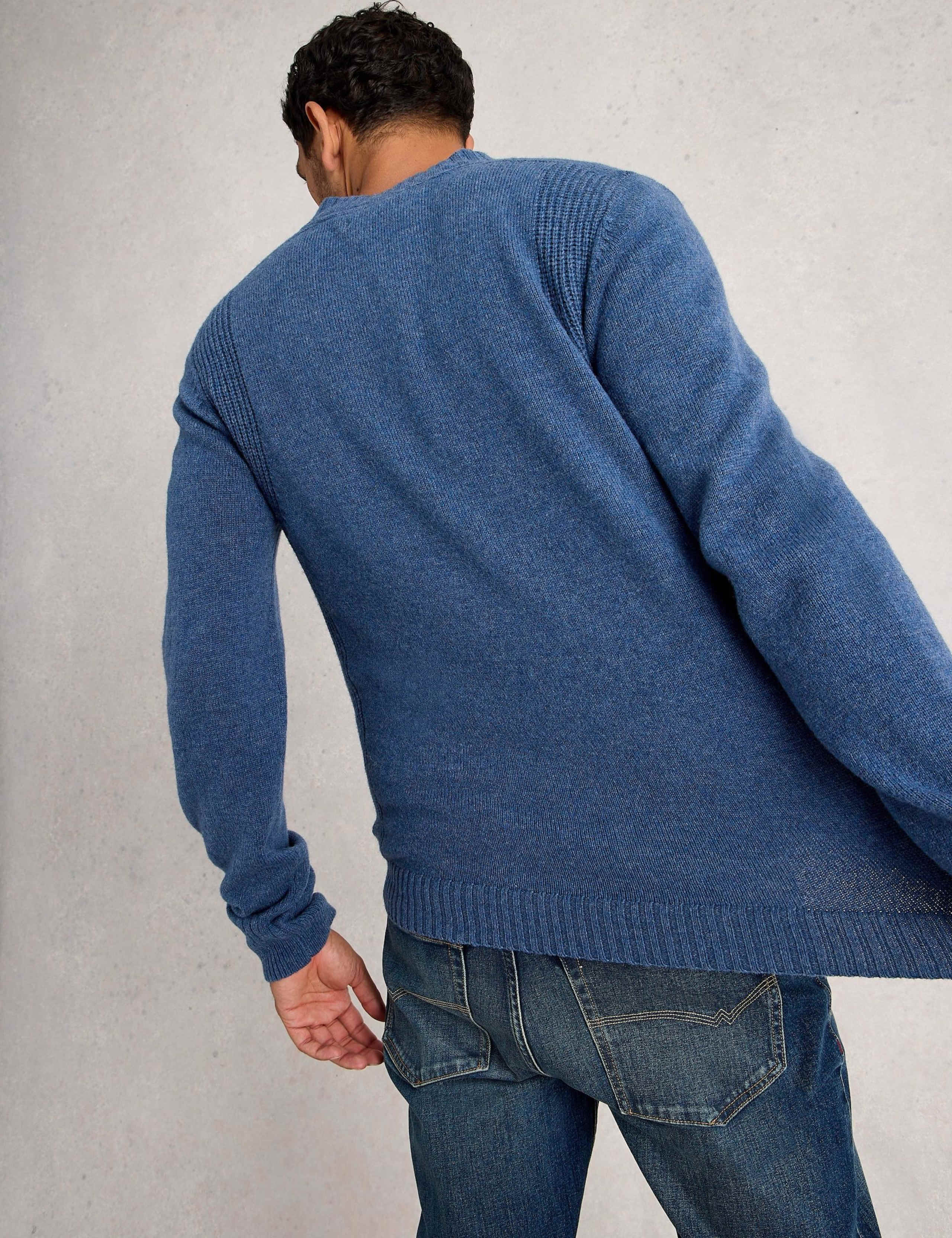 Lambswool Rich Textured Crew Neck Jumper 5 of 6