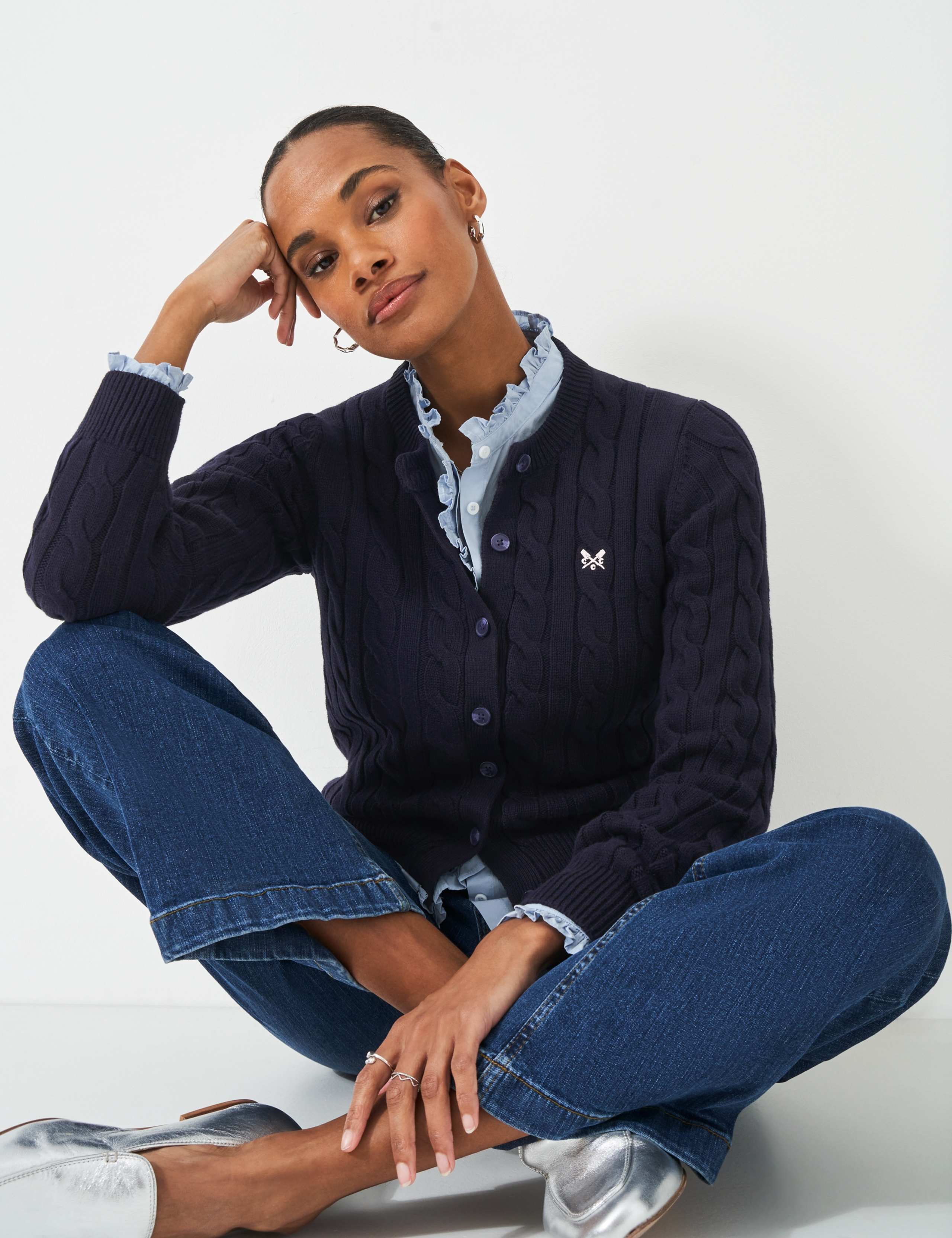 Pure Cotton Cable Knit Cardigan 4 of 5