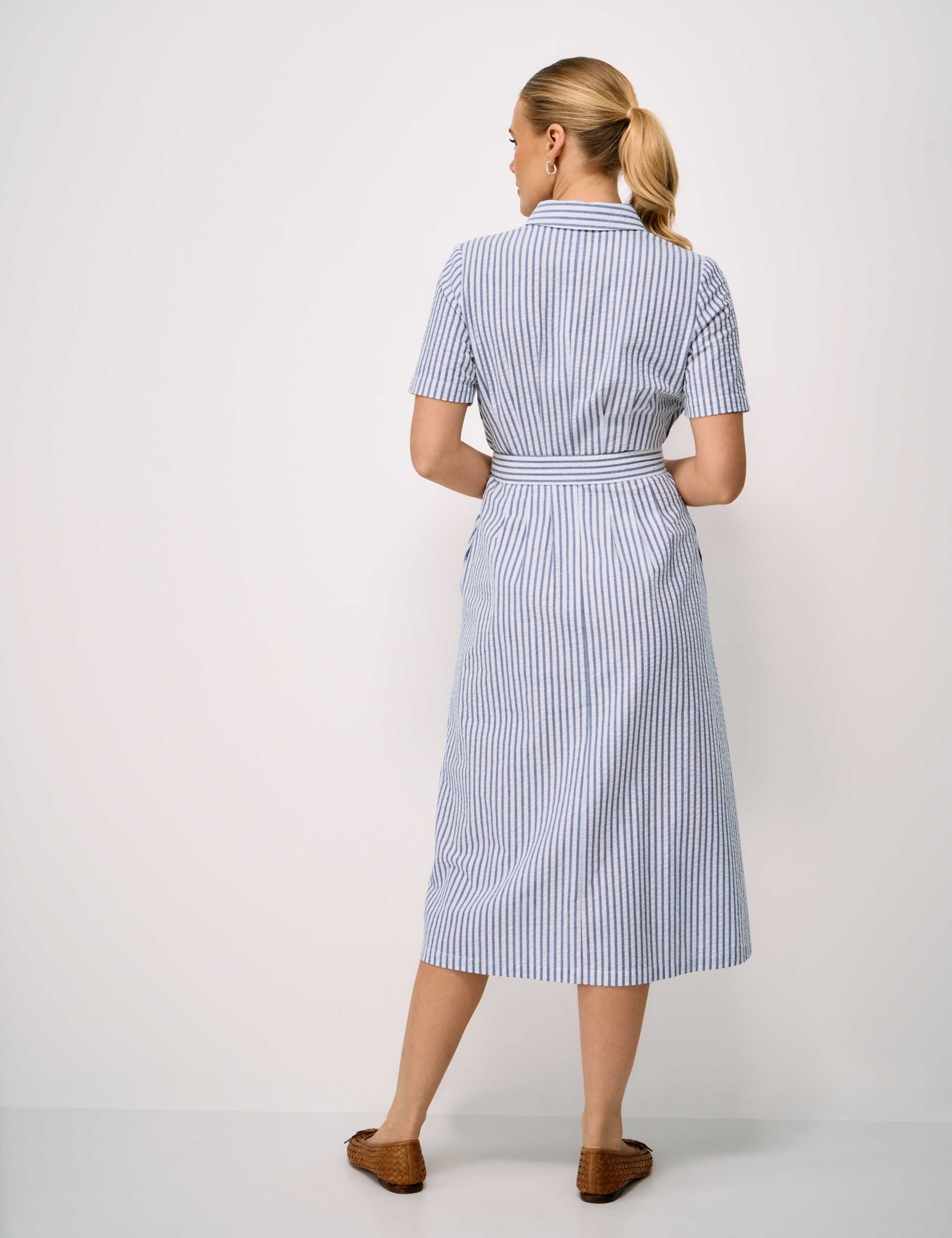 Pure Cotton Striped Midi Shirt Dress 4 of 5