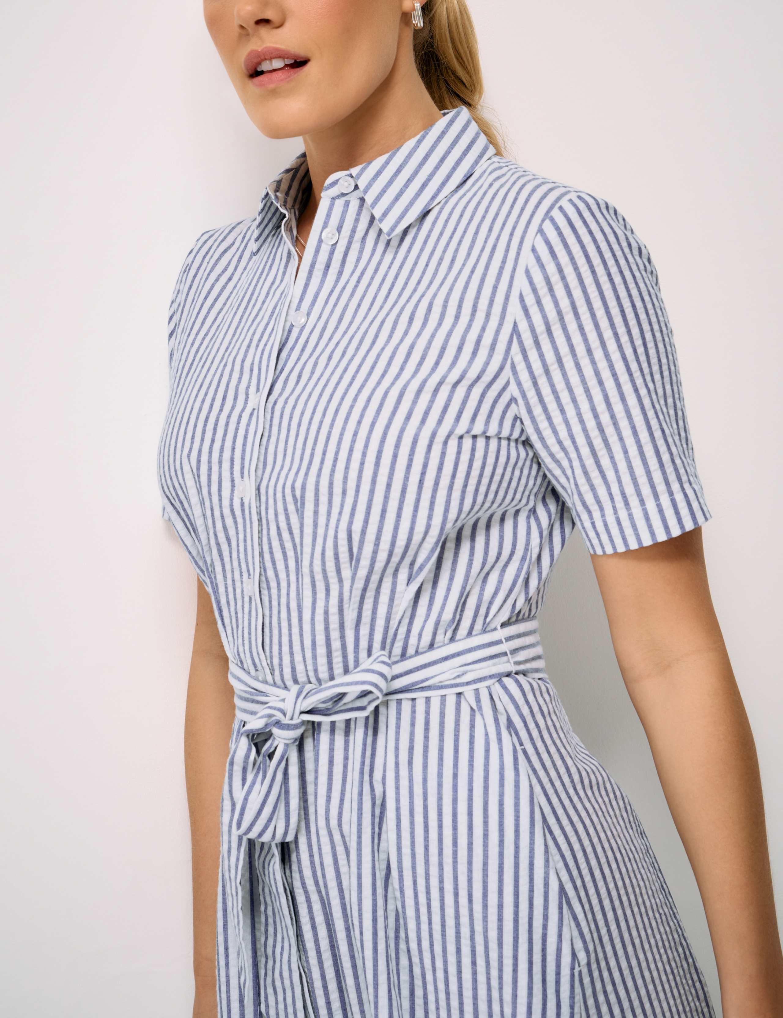 Pure Cotton Striped Midi Shirt Dress 5 of 5