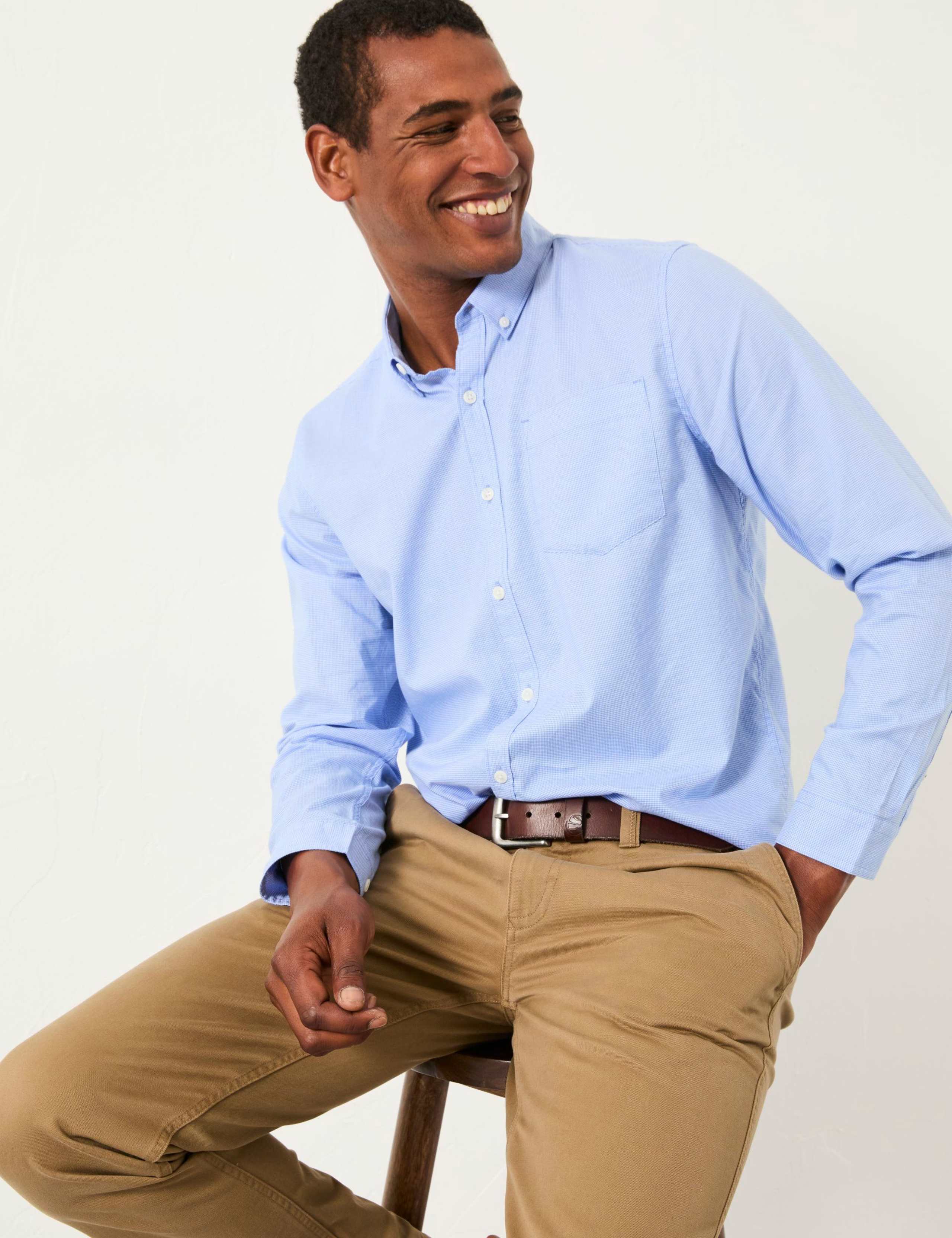 Regular Fit Pure Cotton Checked Oxford Shirt 4 of 5