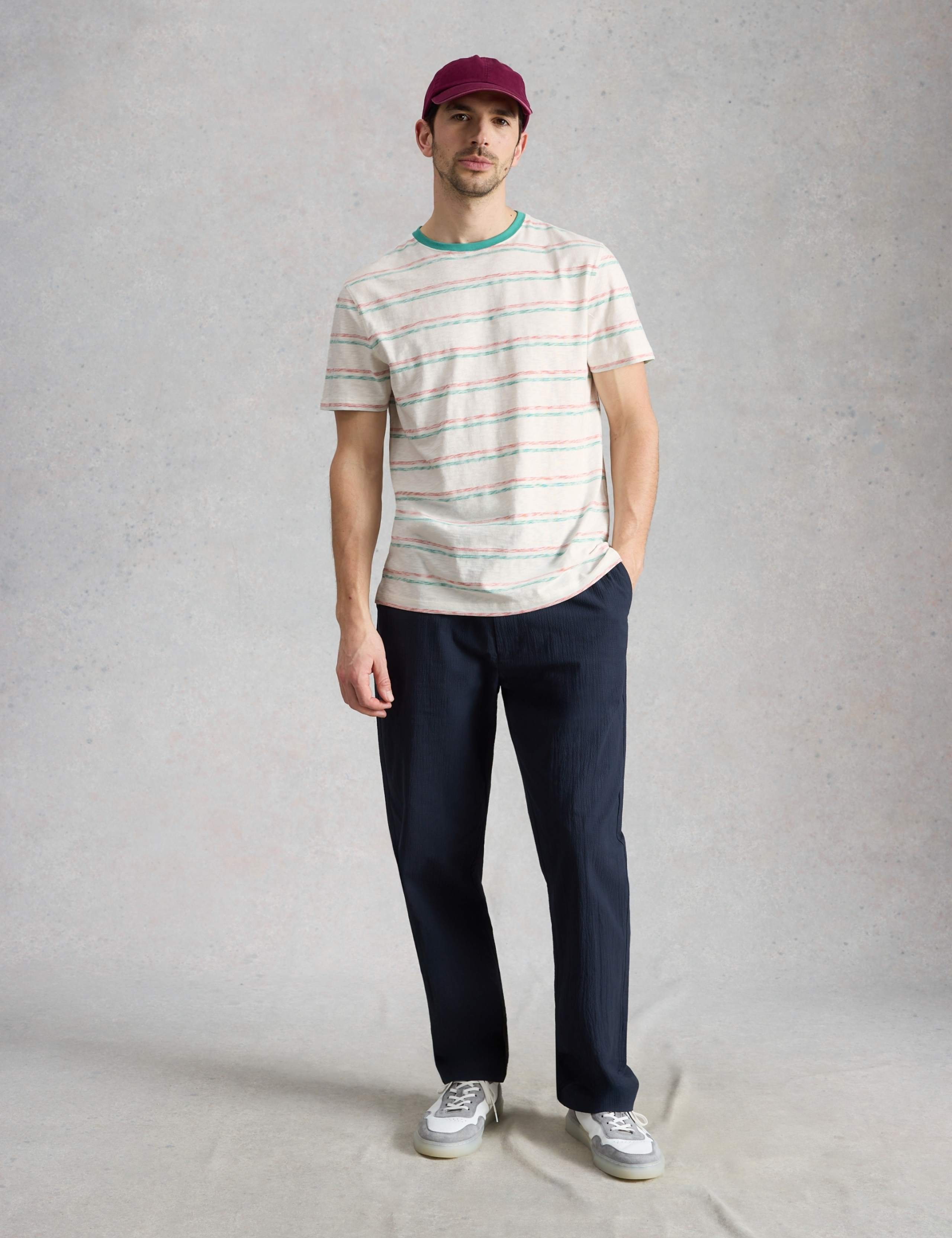 Pure Cotton Striped Crew Neck T-Shirt 3 of 6