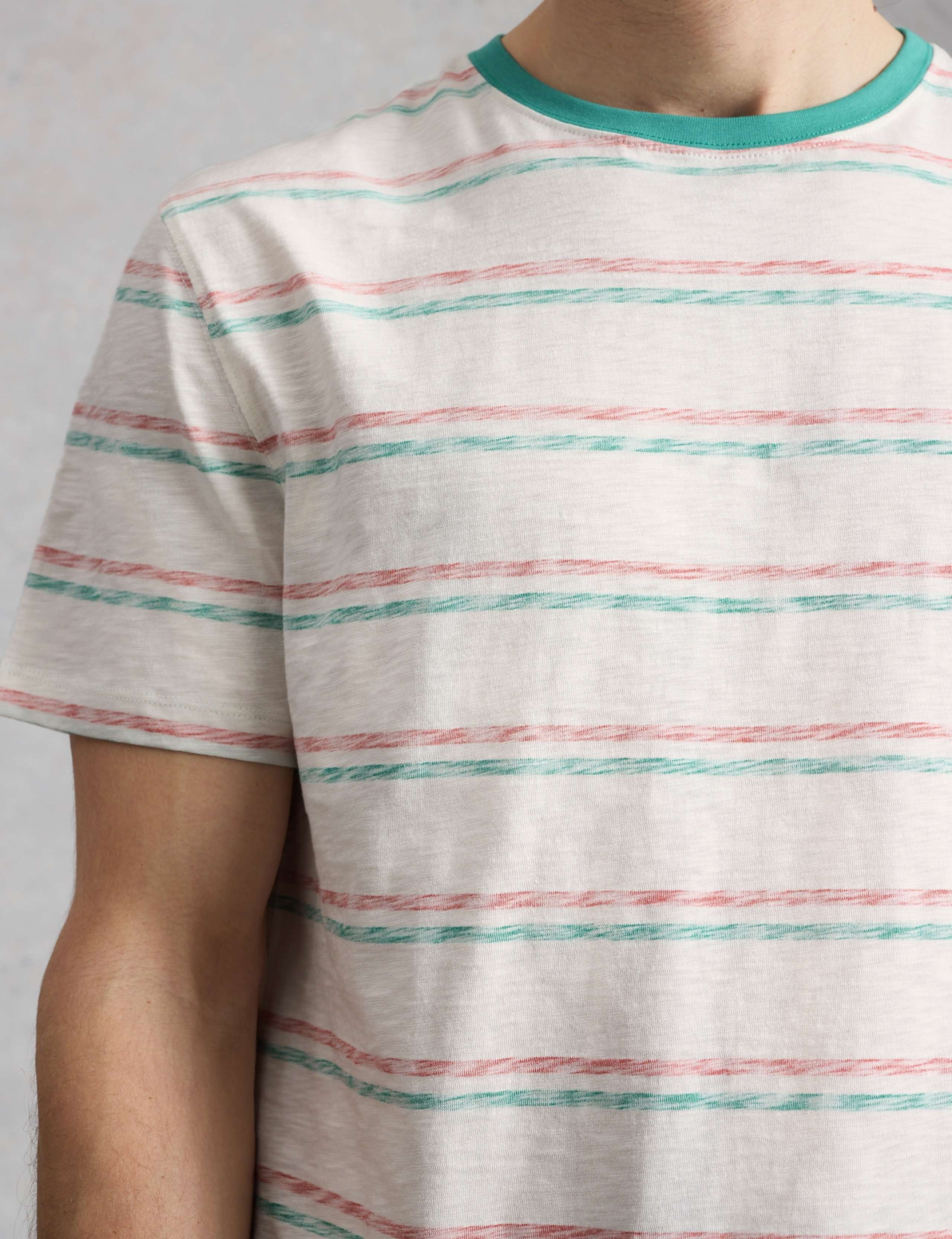 Pure Cotton Striped Crew Neck T-Shirt 4 of 6