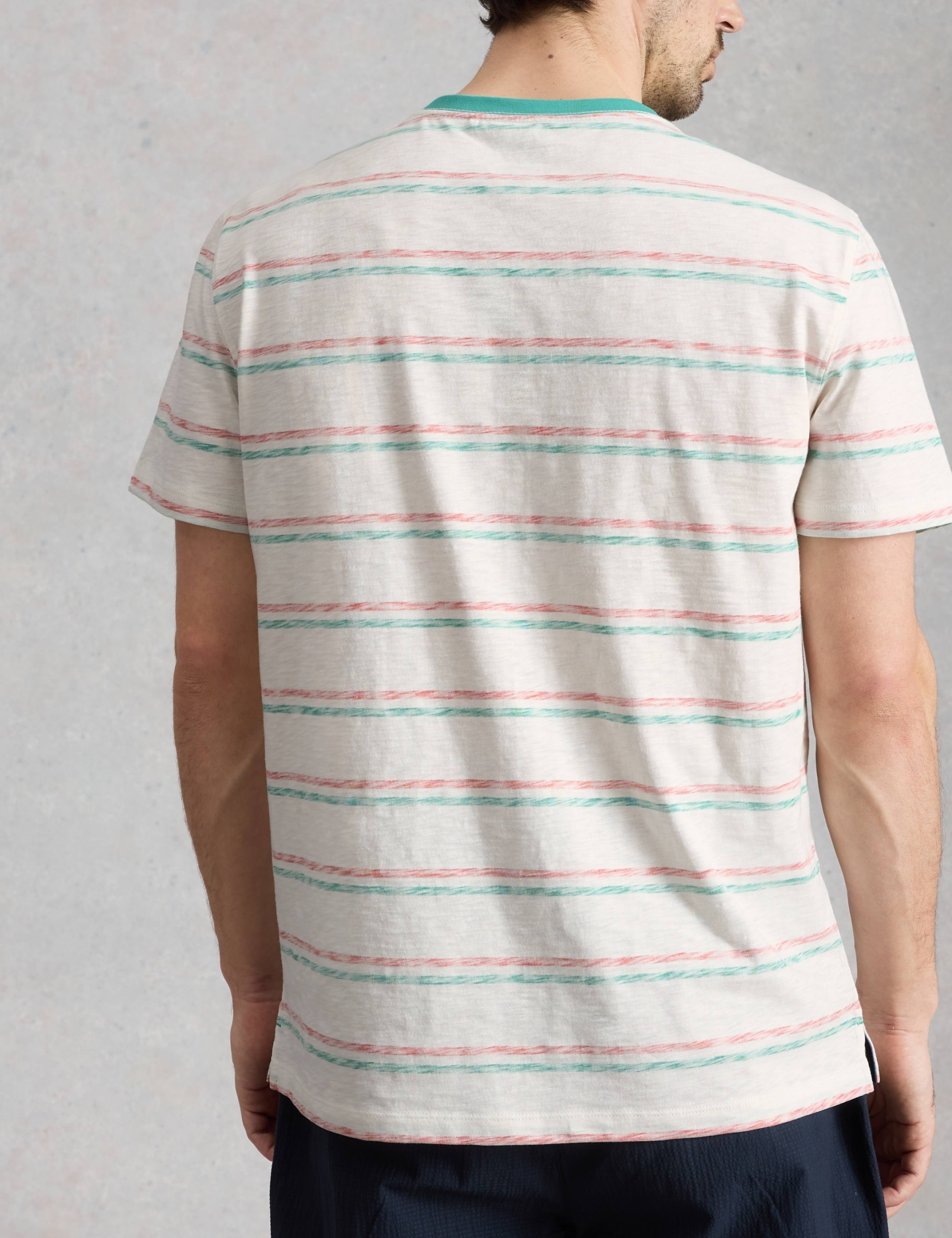 Pure Cotton Striped Crew Neck T-Shirt 5 of 6