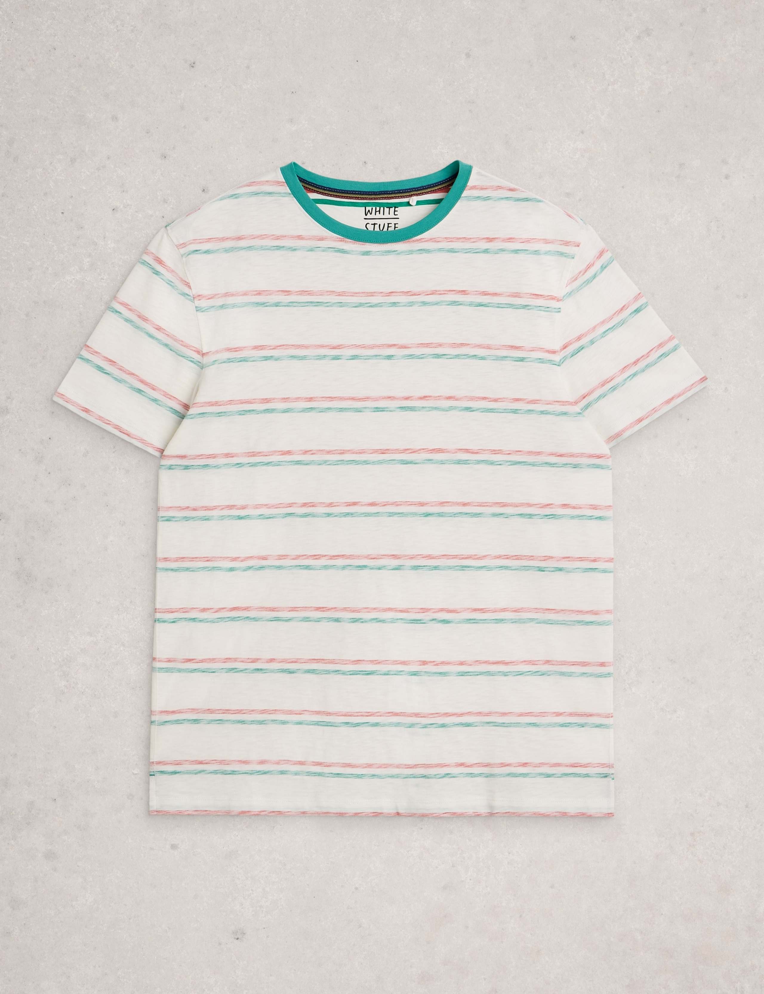 Pure Cotton Striped Crew Neck T-Shirt 2 of 6