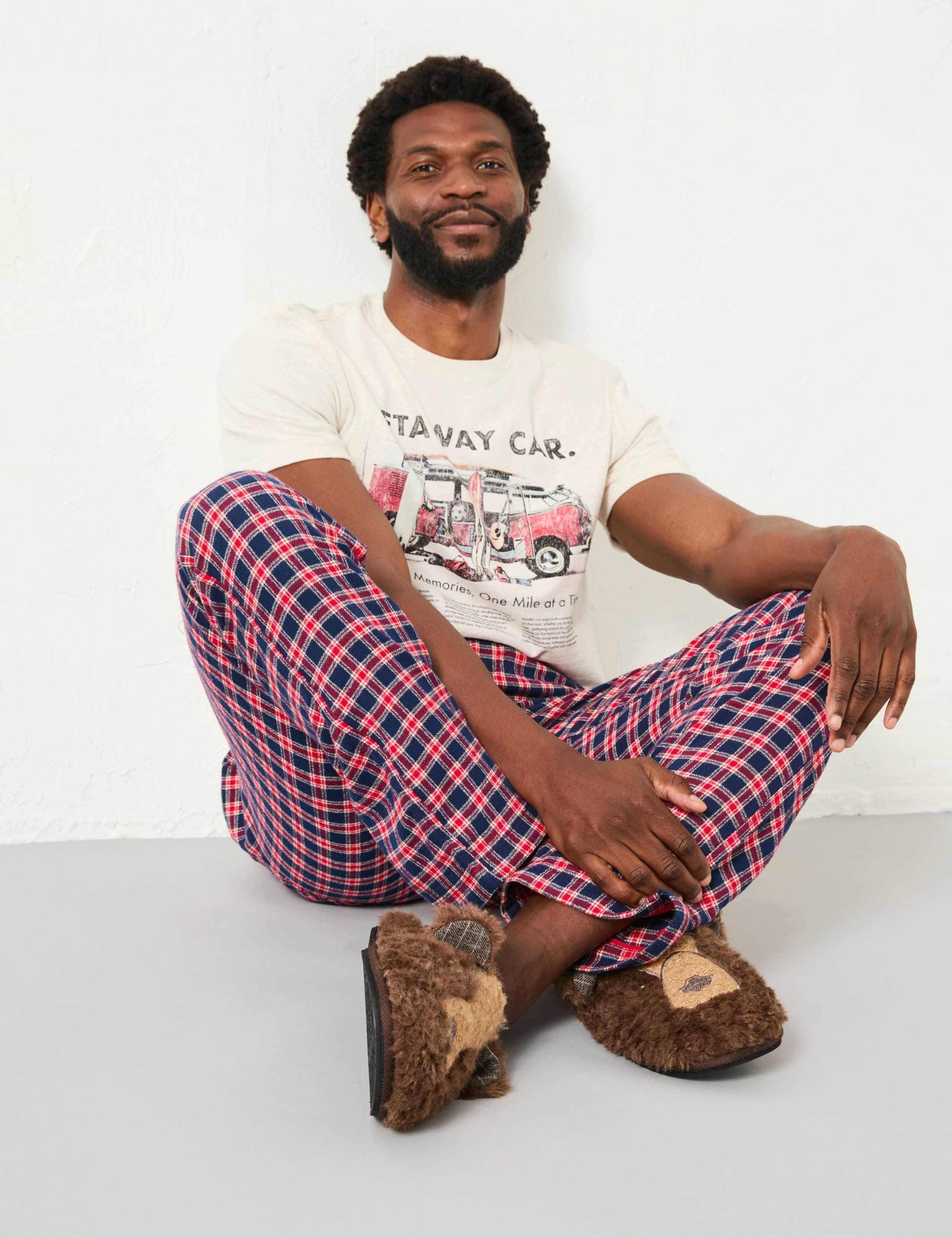 Pure Cotton Checked Pyjama Bottoms 3 of 5