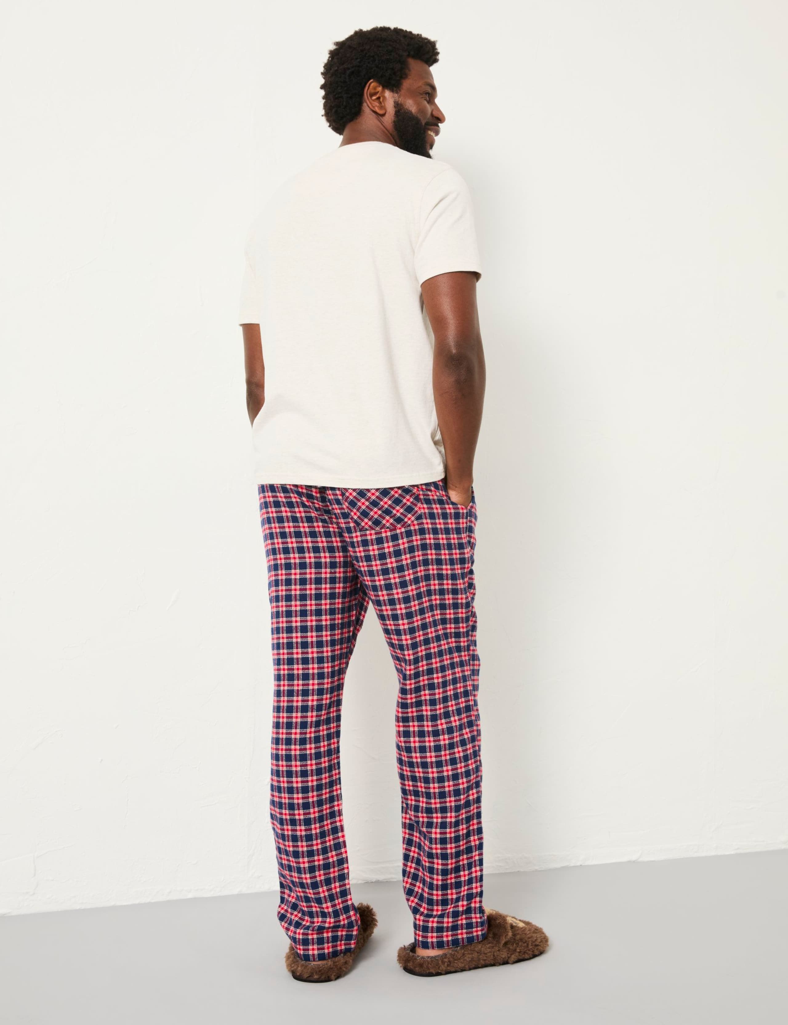 Pure Cotton Checked Pyjama Bottoms 4 of 5