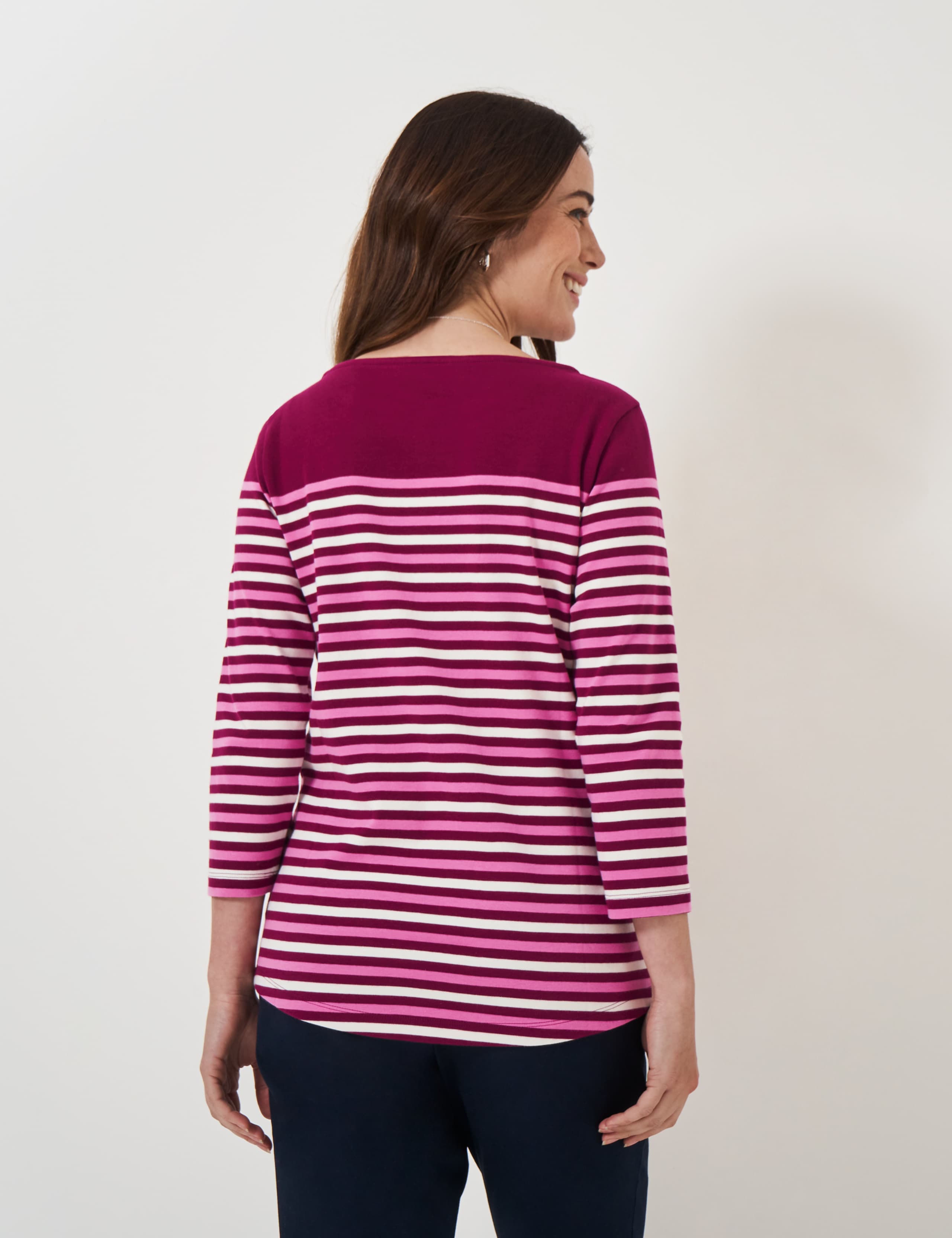Pure Cotton Striped Crew Neck Top 3 of 4