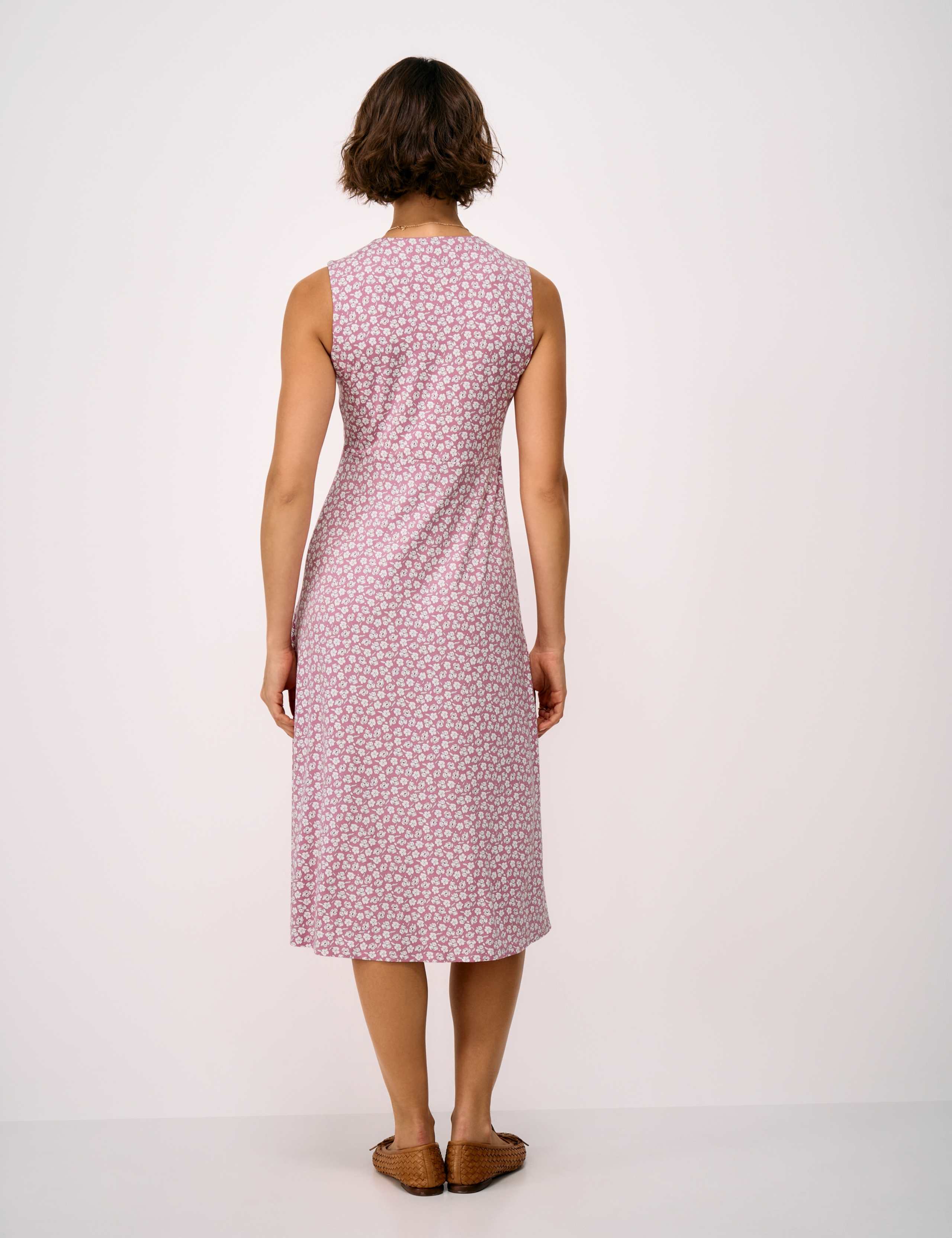 Jersey Floral V-Neck Midi Tea Dress 4 of 5