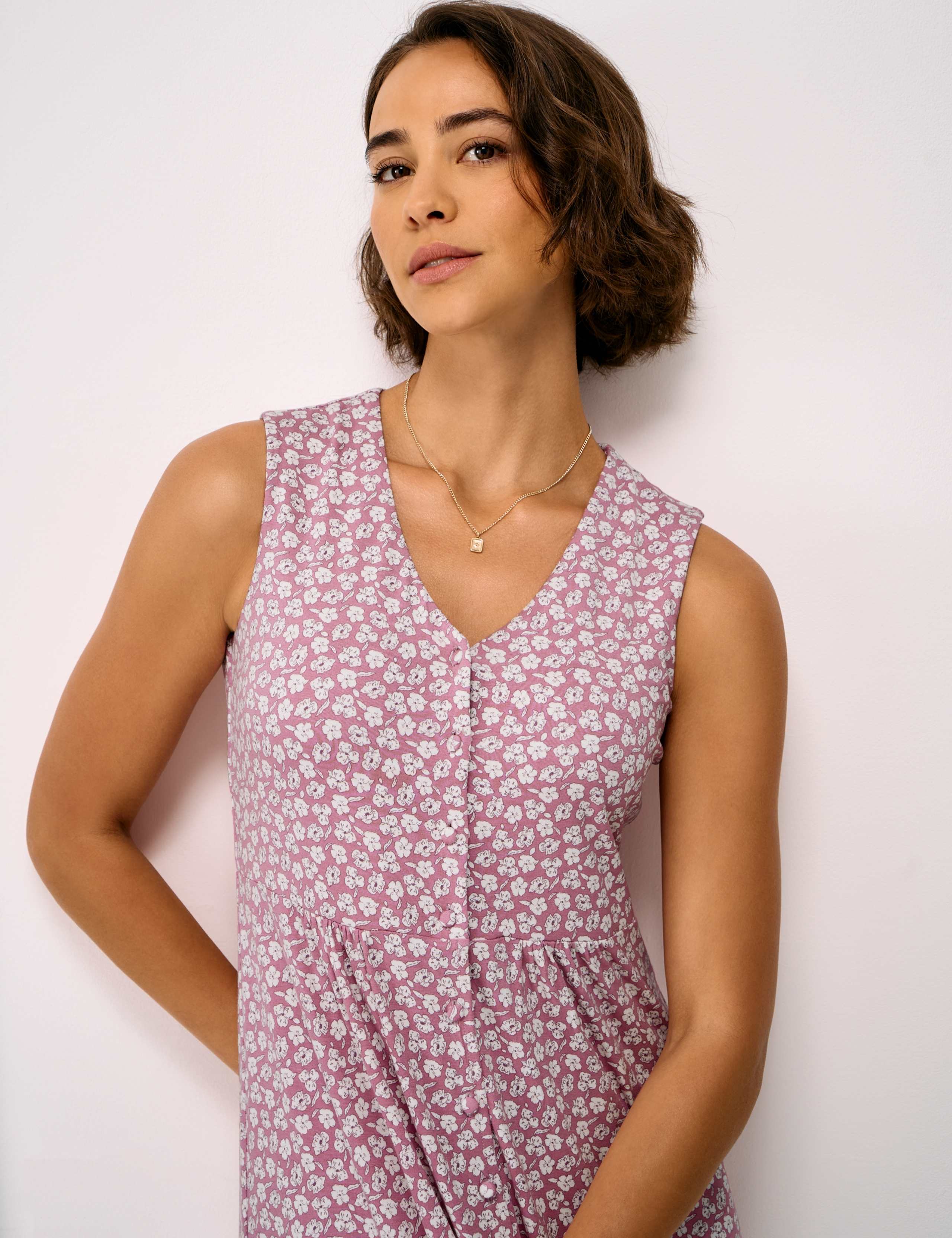 Jersey Floral V-Neck Midi Tea Dress 5 of 5