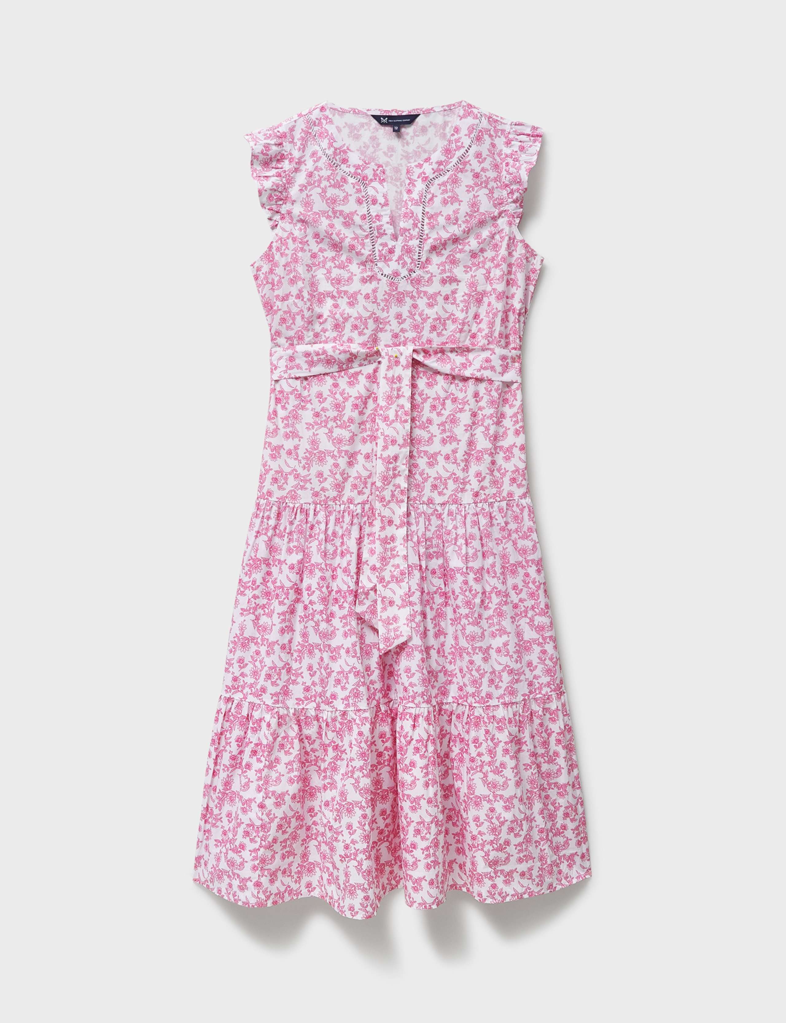 Pure Cotton Floral Notch Neck Midi Tea Dress 2 of 5