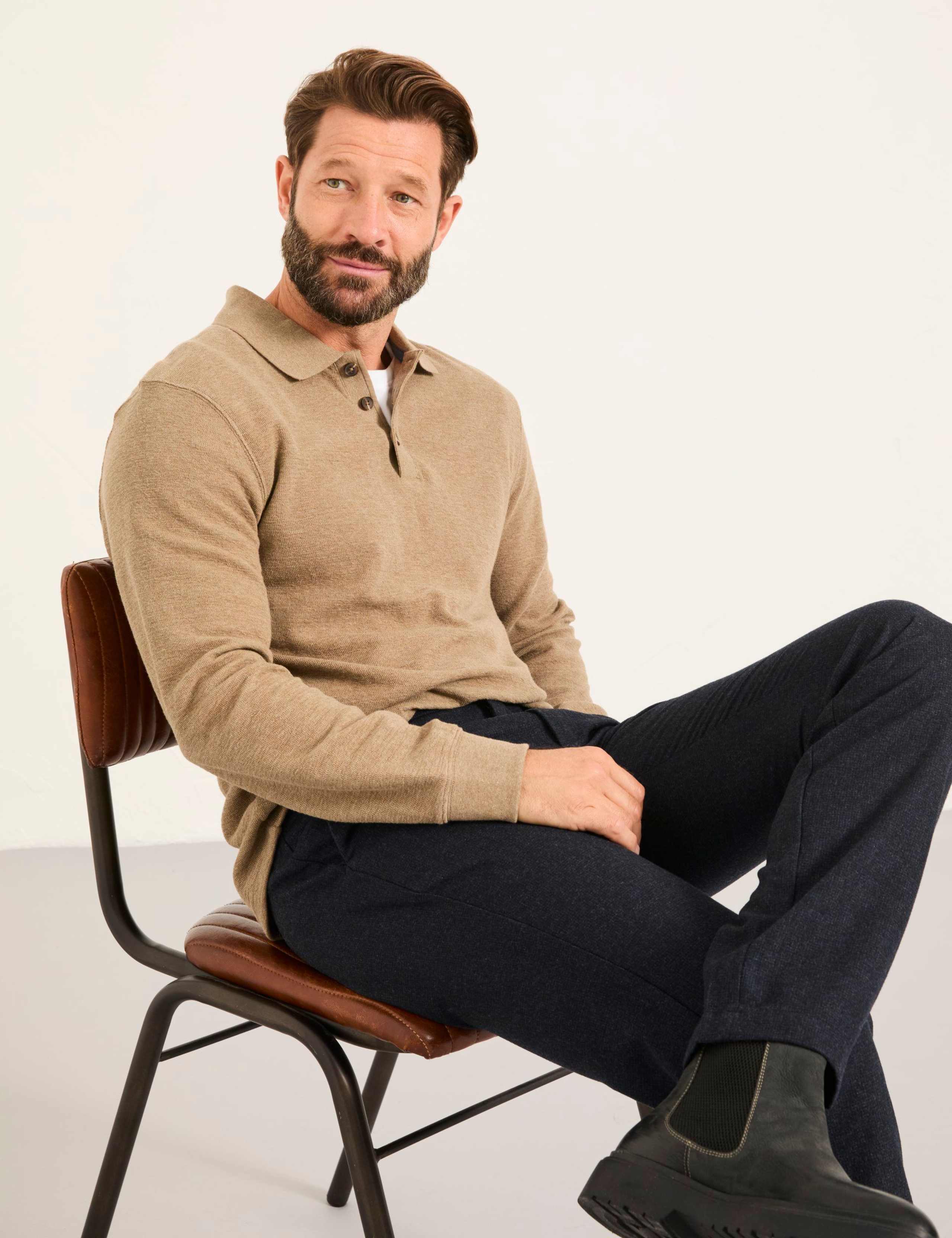 Cotton Rich Long Sleeve Polo Shirt 4 of 4