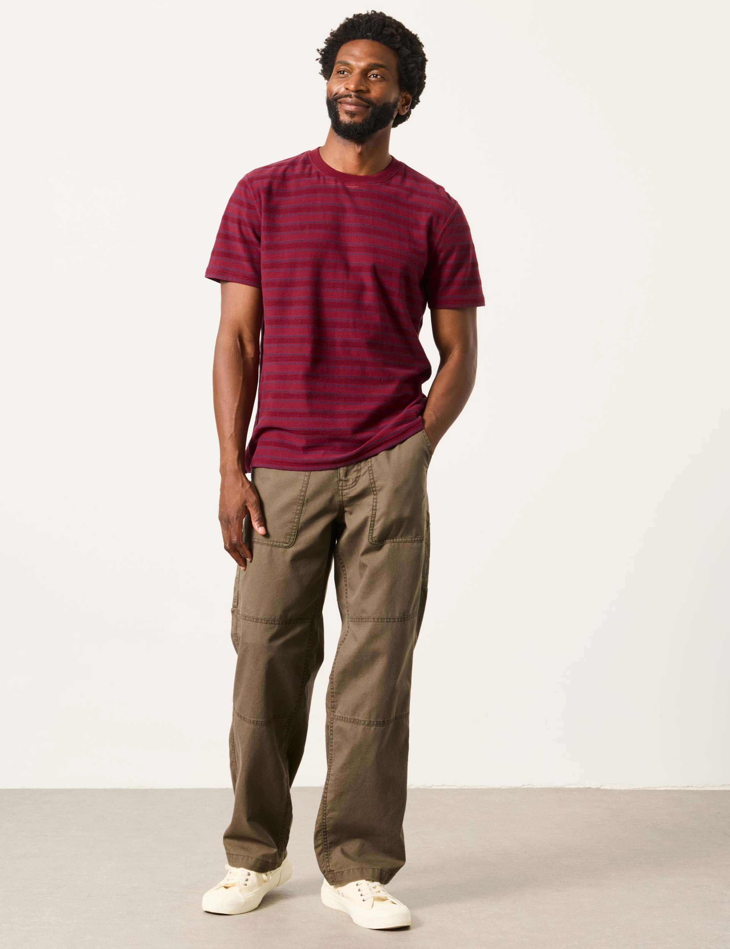 Pure Cotton Textured Striped T-Shirt 4 of 6