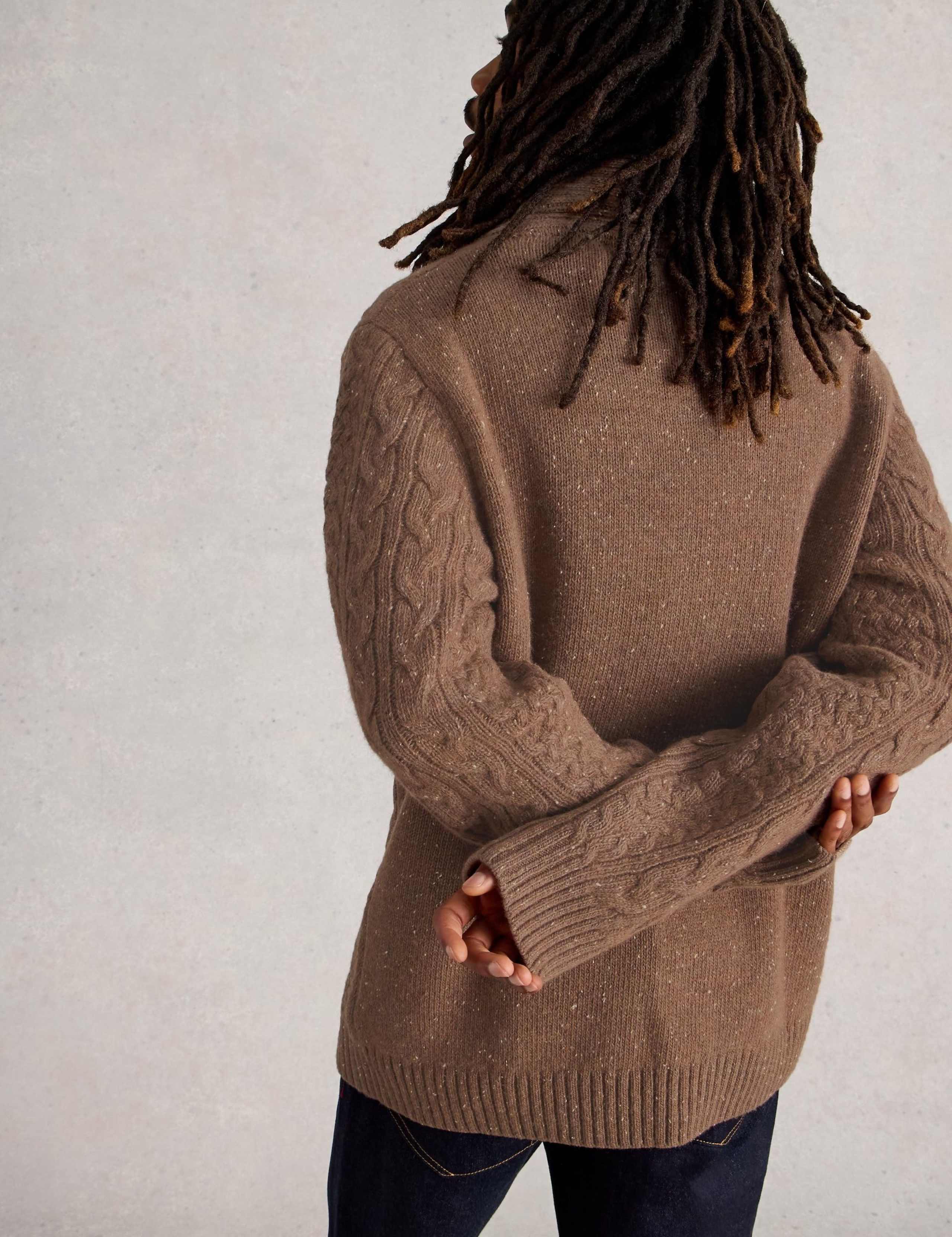 Lambswool Rich Textured Shawl Neck Jumper 4 of 6