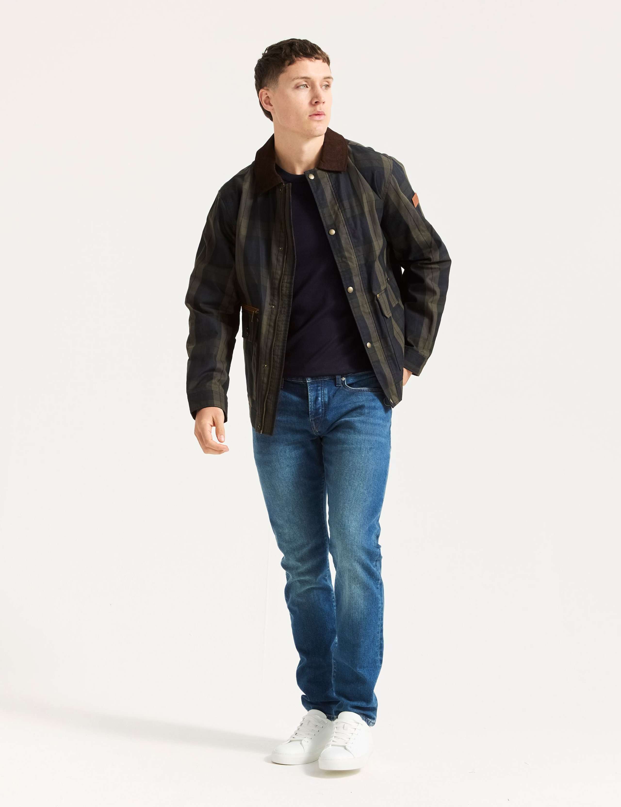 Cotton Rich Checked Wax Utility Jacket 1 of 6