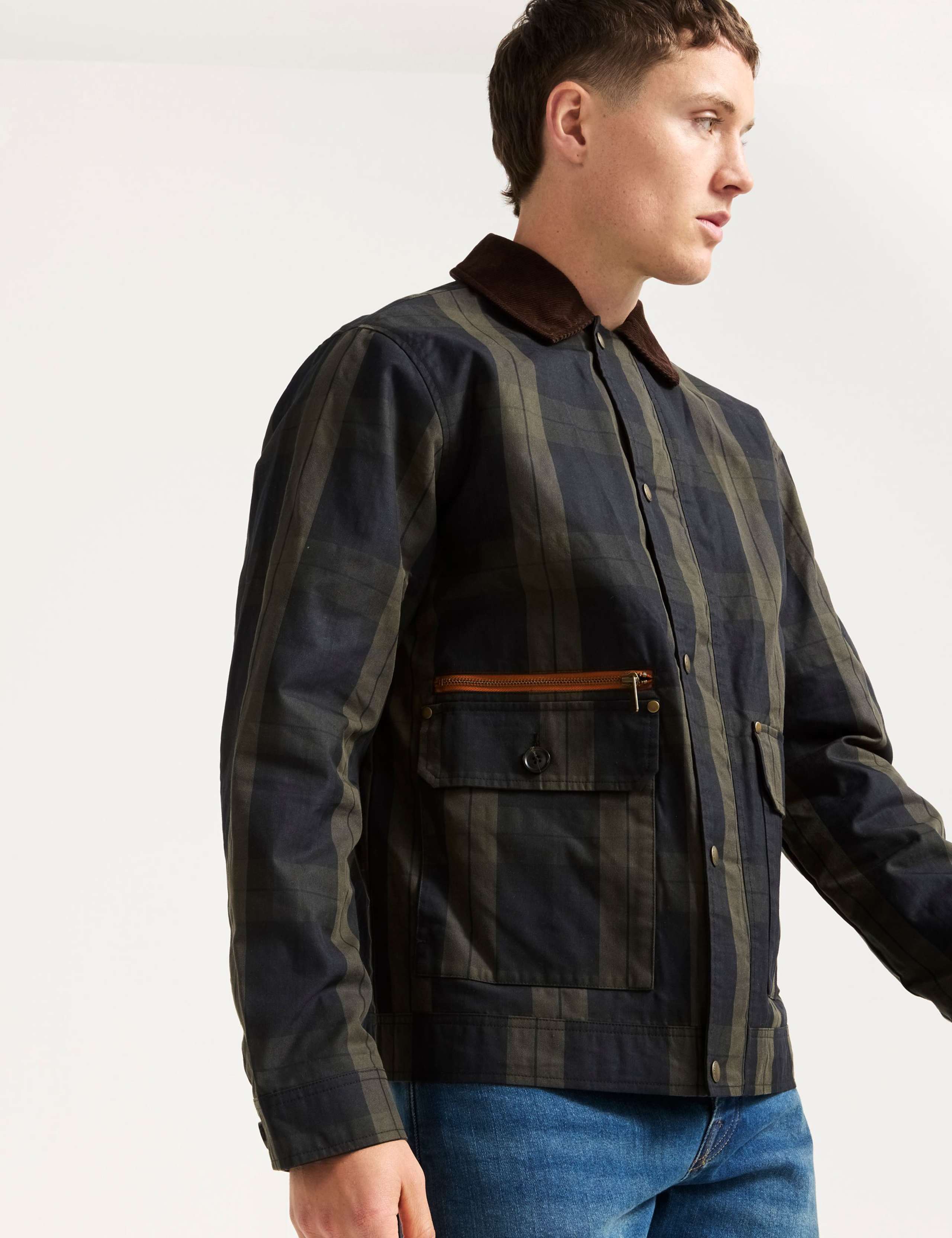 Cotton Rich Checked Wax Utility Jacket 5 of 6