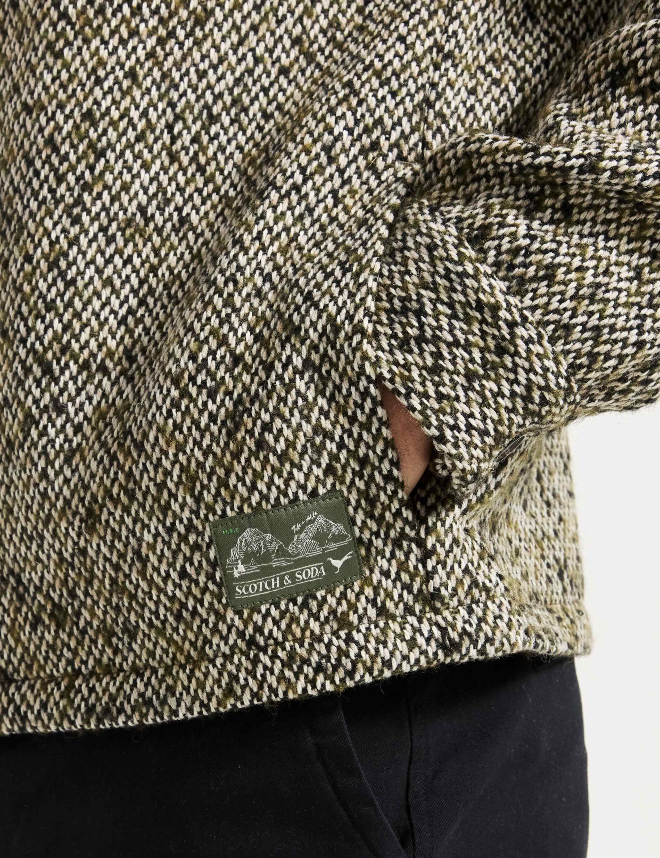 Wool Blend Tweed Harrington Jacket 3 of 8