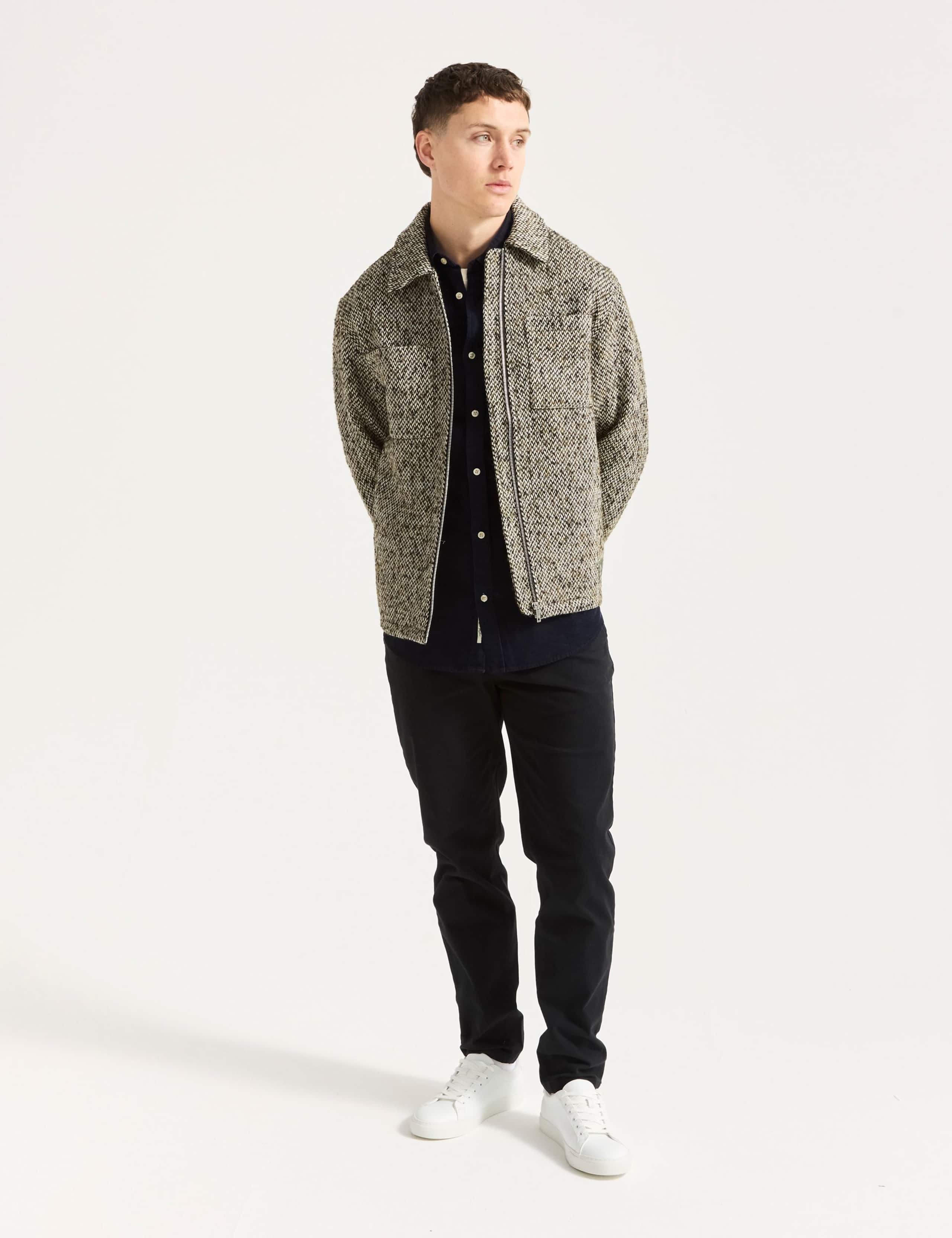 Wool Blend Tweed Harrington Jacket 5 of 8
