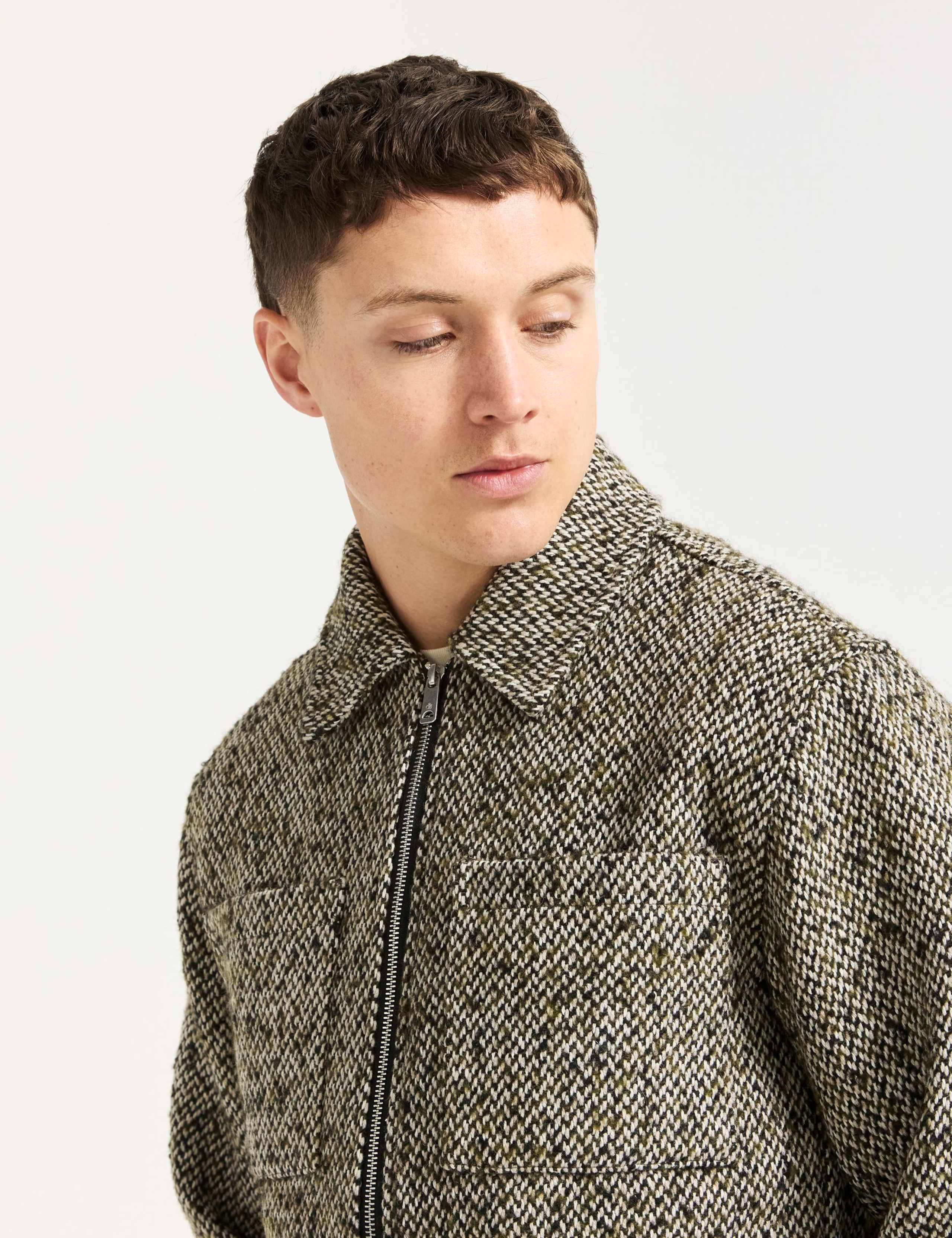 Wool Blend Tweed Harrington Jacket 8 of 8