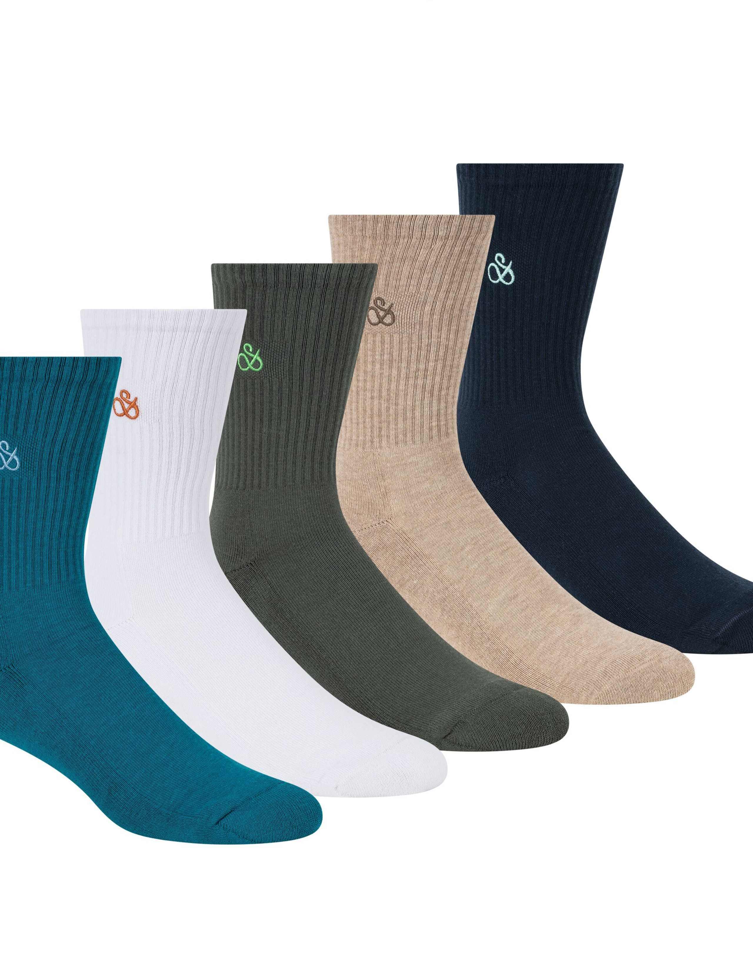 5pk Cotton Rich Socks 1 of 3