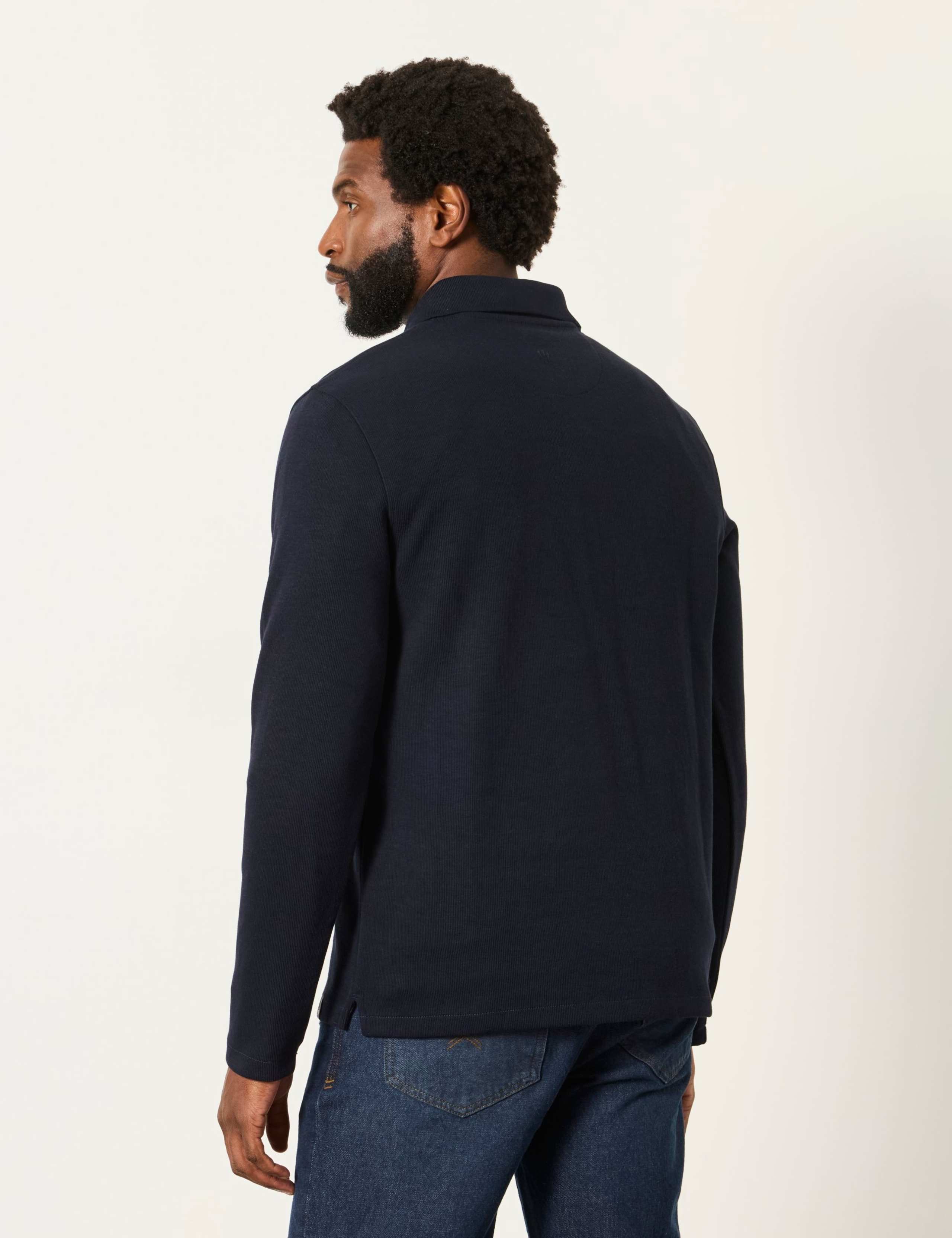 Cotton Rich Ribbed Long Sleeve Polo Shirt 5 of 7