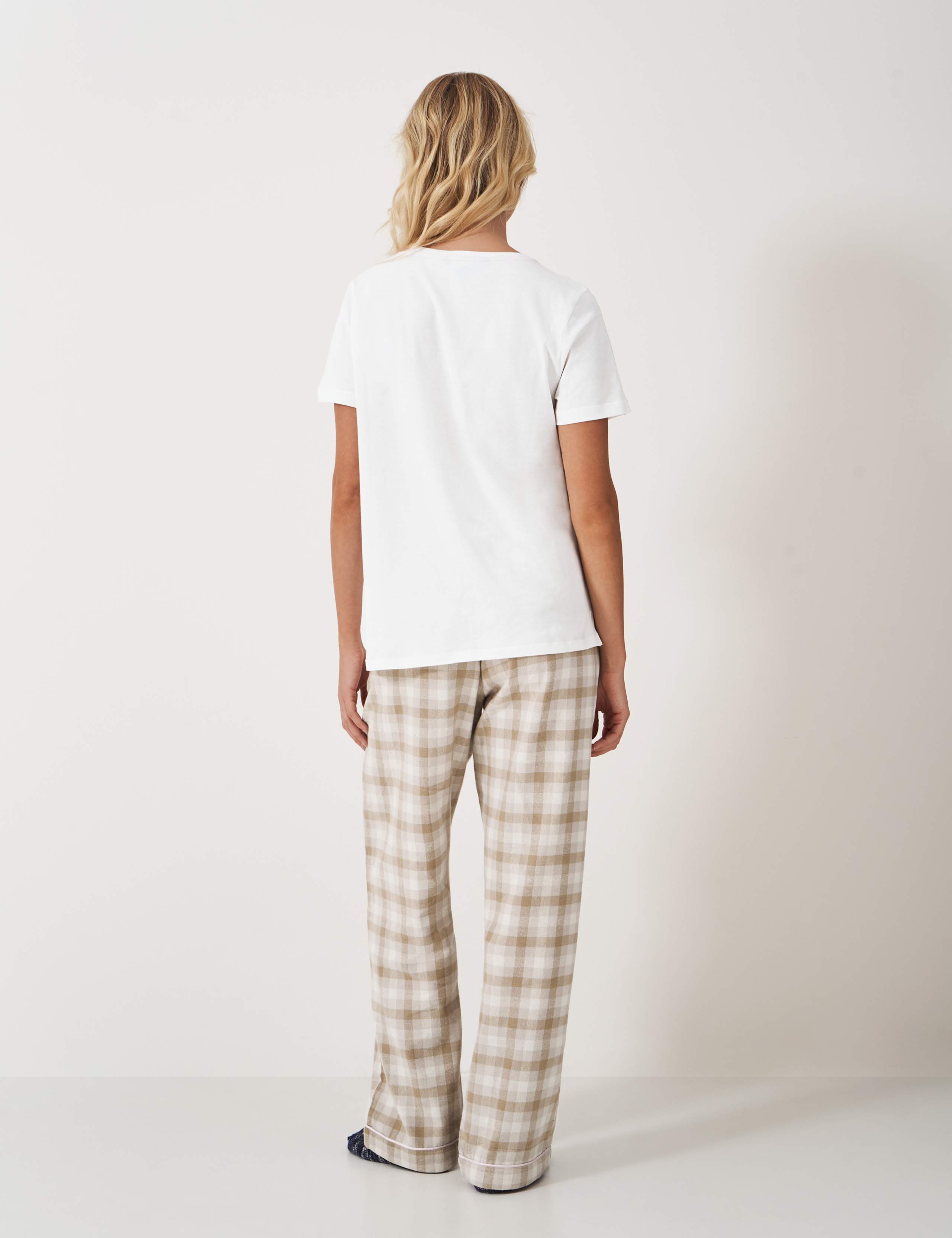 Pure Cotton Checked Pyjama Set 3 of 5