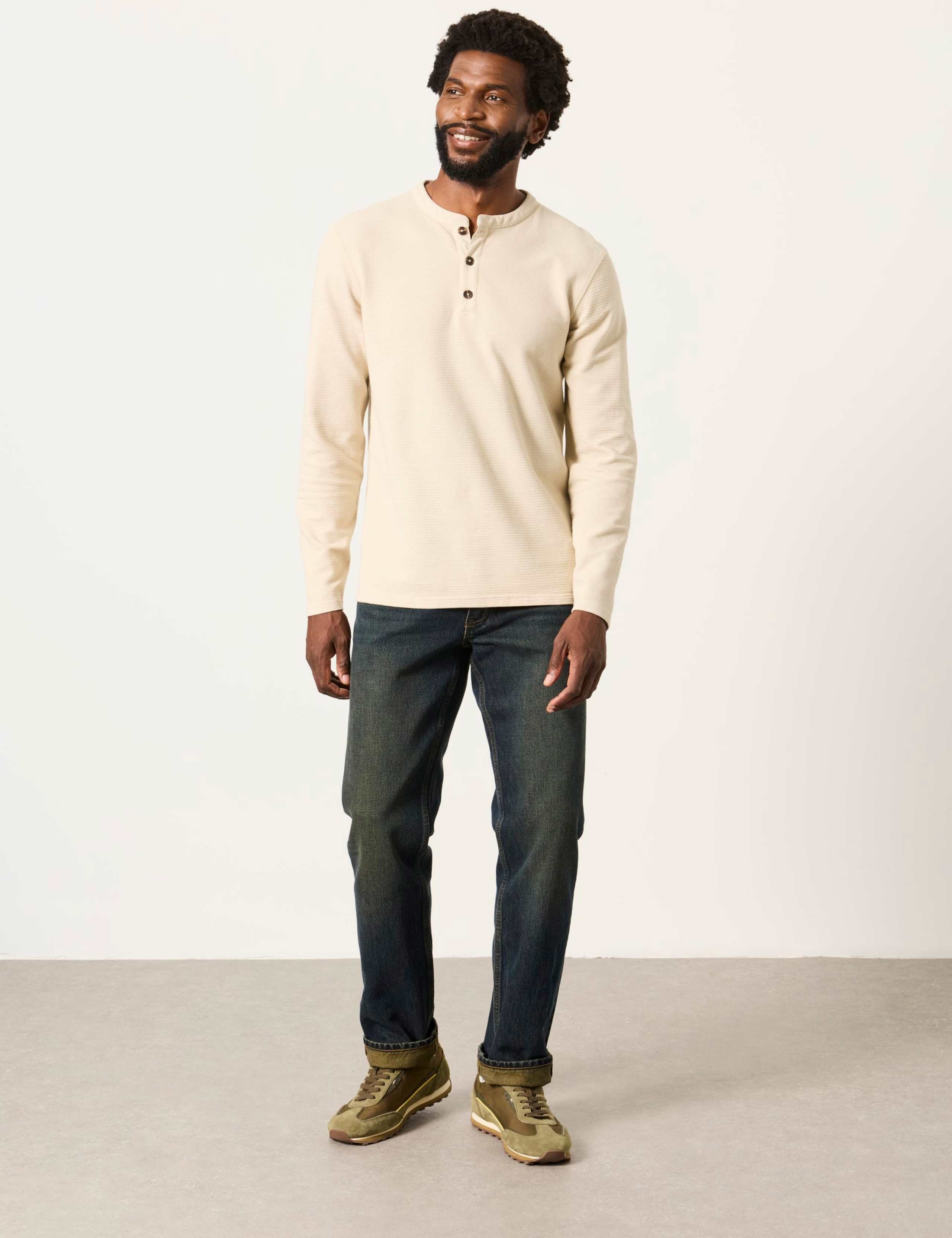 Cotton Rich Waffle Henley Top 3 of 6