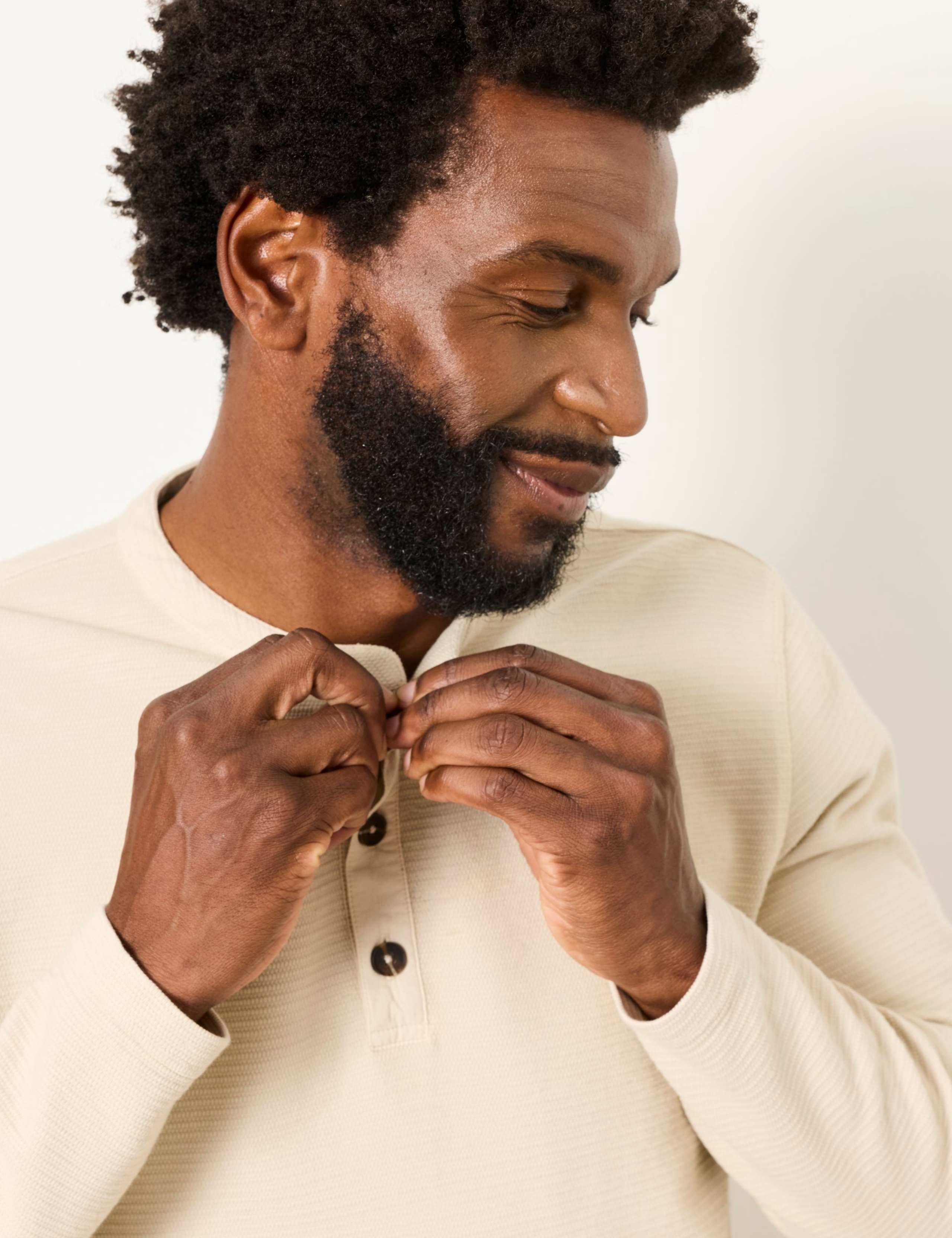 Cotton Rich Waffle Henley Top 6 of 6