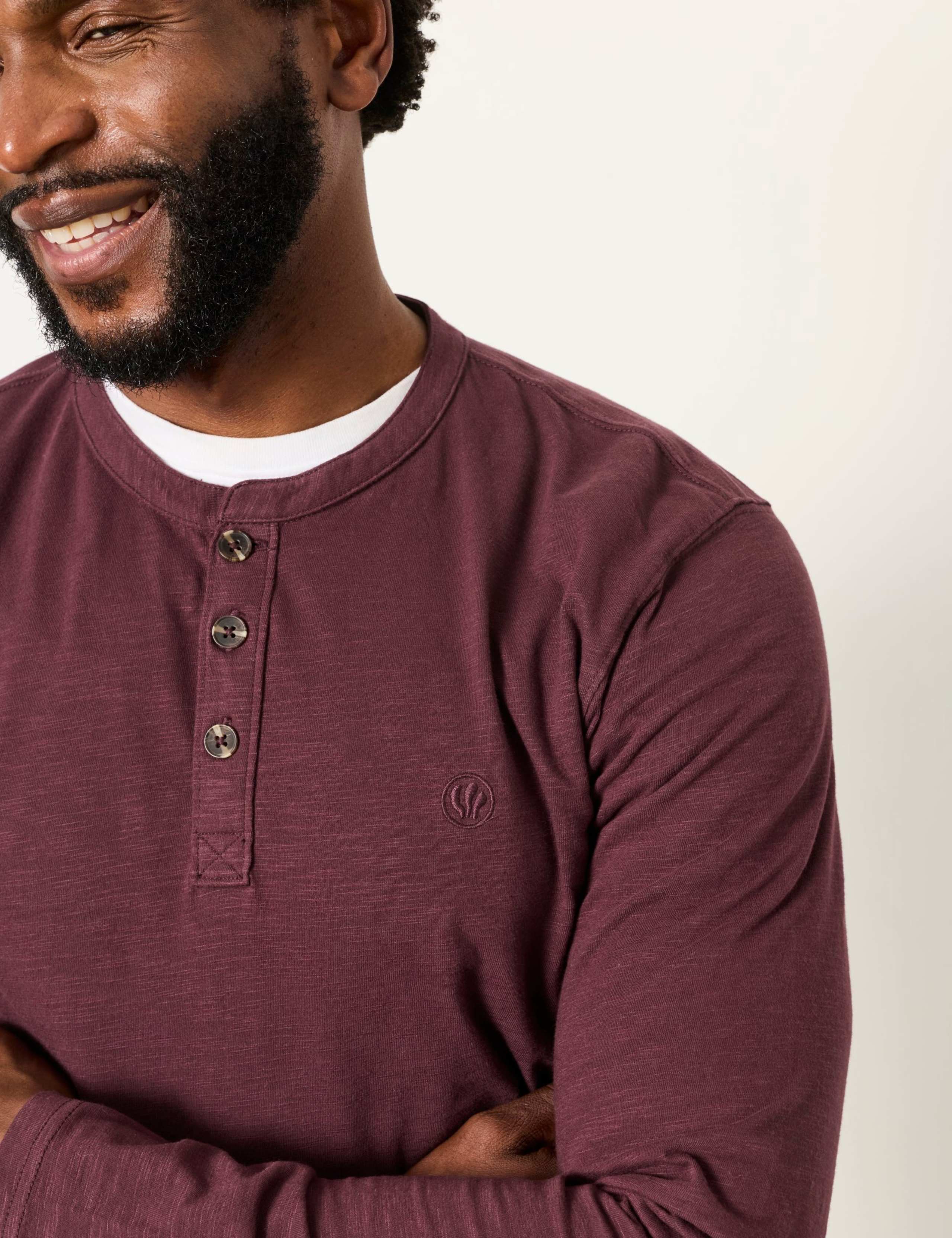 Pure Cotton Henley Long Sleeve Top 6 of 6