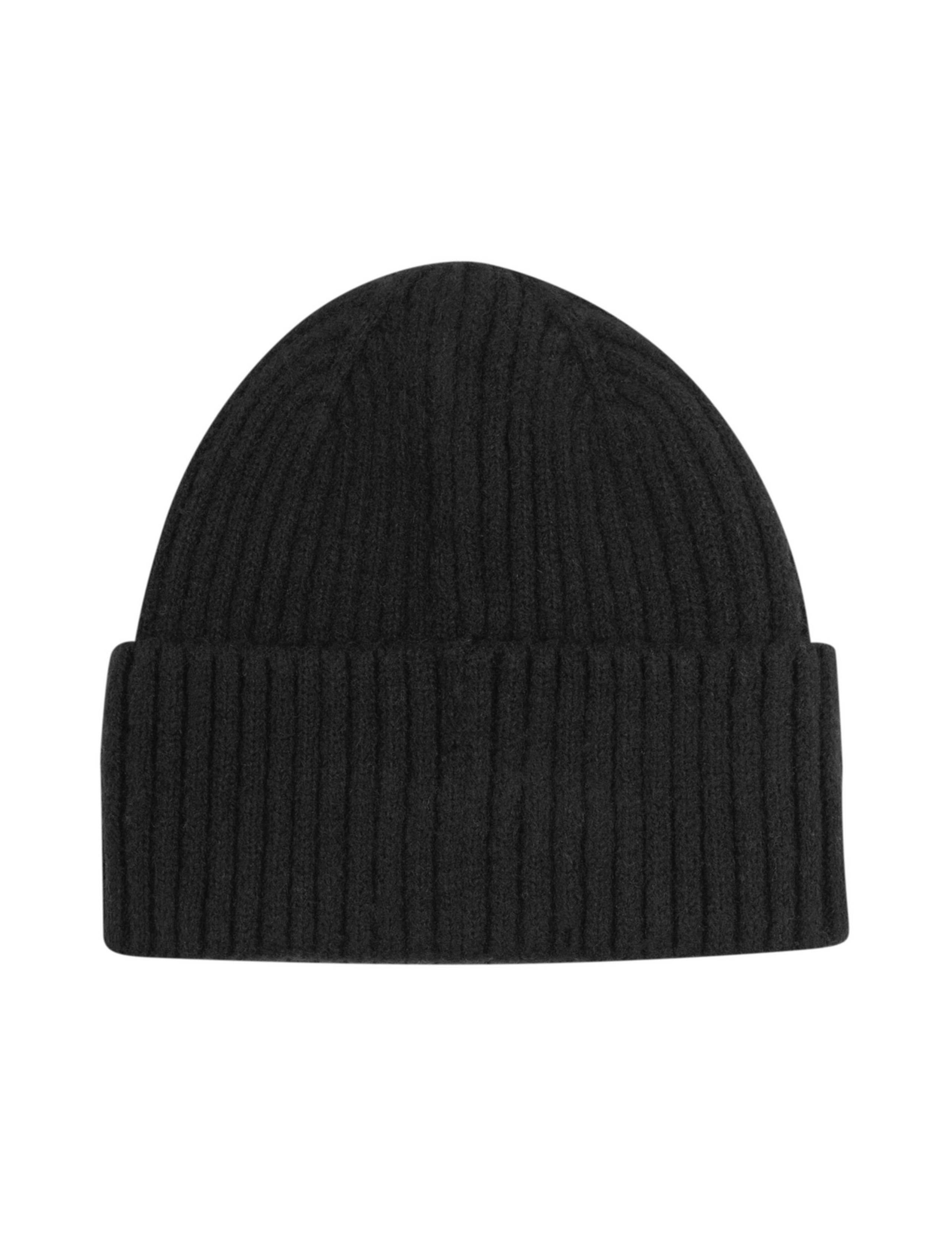 Ribbed Beanie Hat with Merino Wool 3 of 3